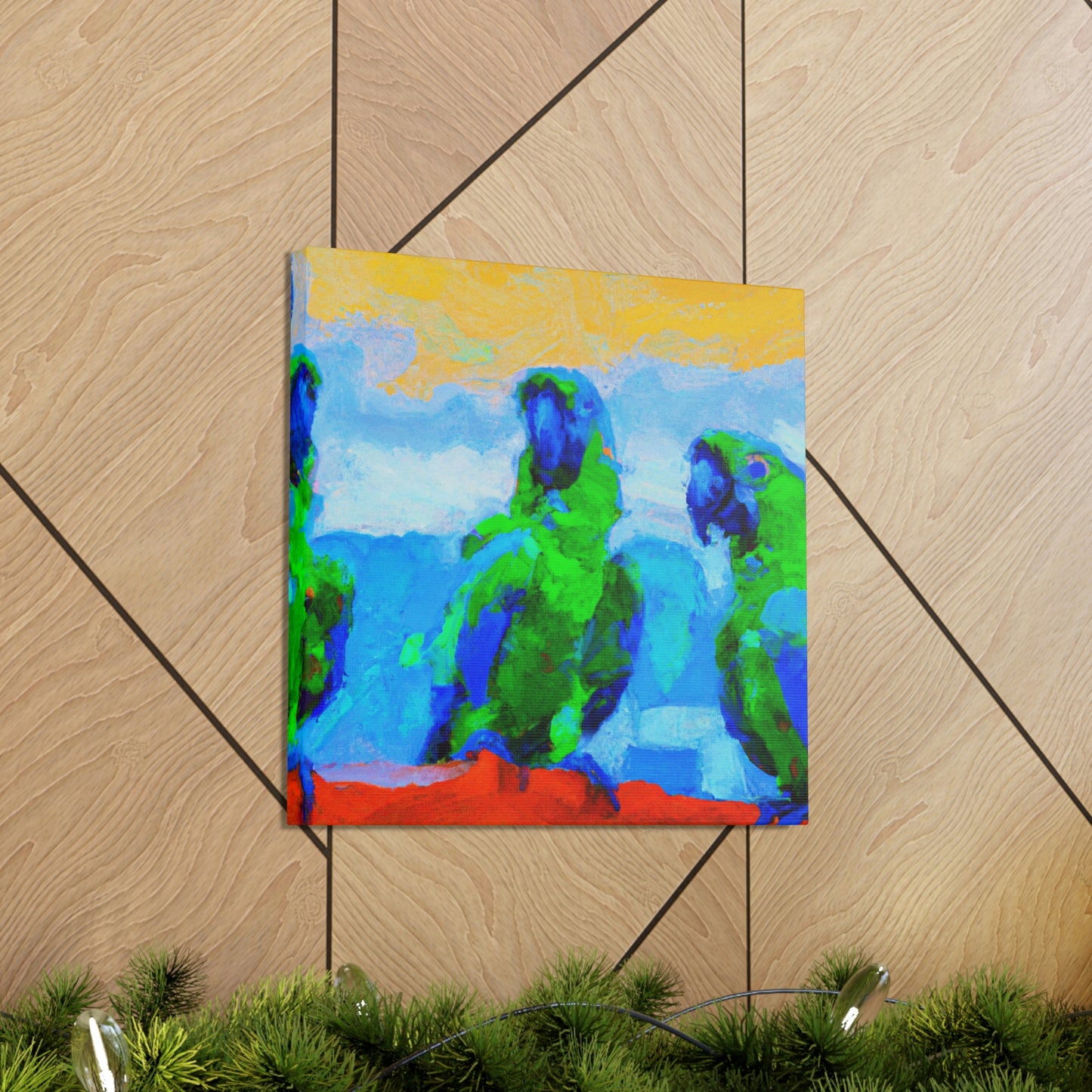 "Parrots Tinged with Passion" - Canvas