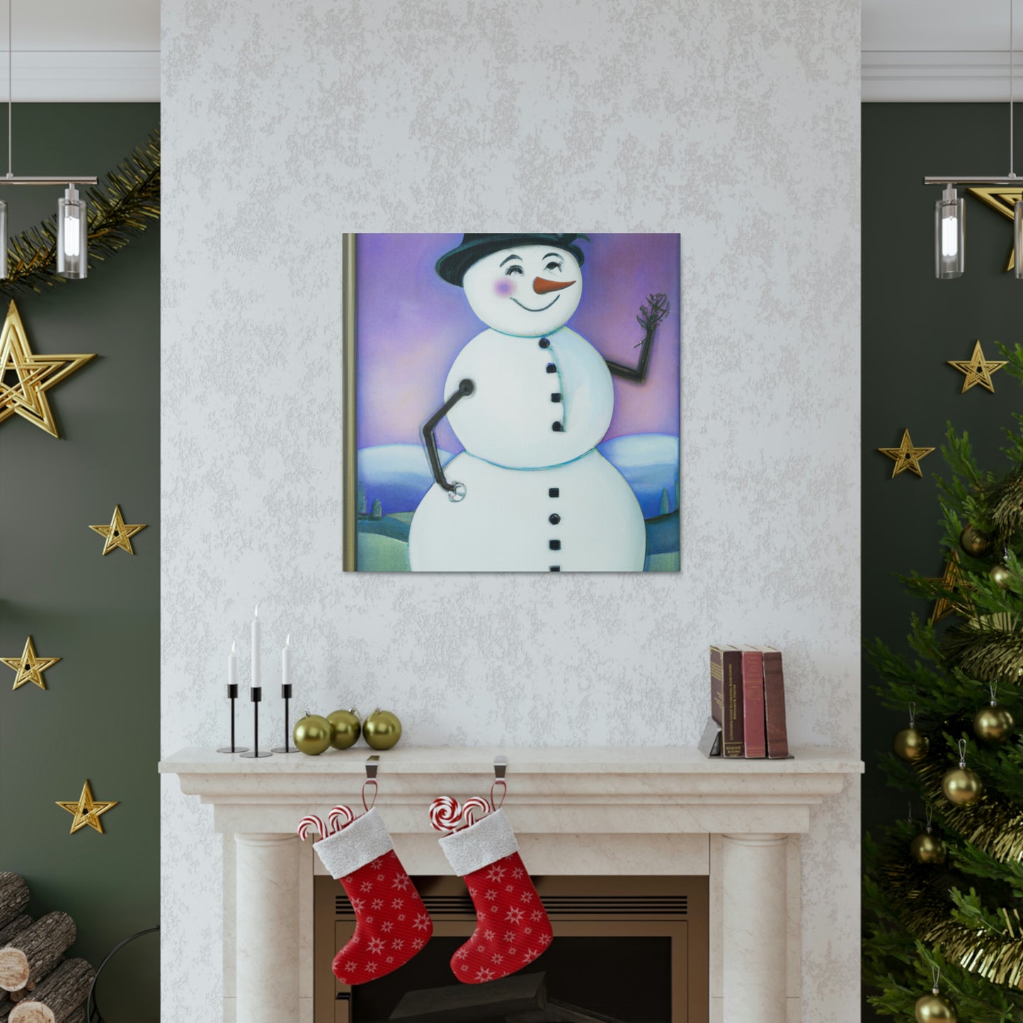 Chilling Art Deco Snowman - Canvas