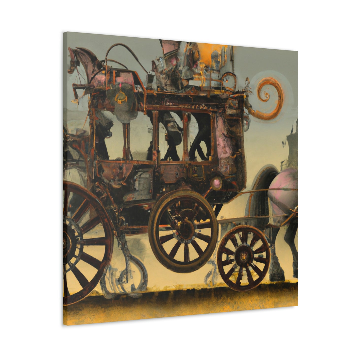 "Steam Horse-Drawn Carriage" - Canvas