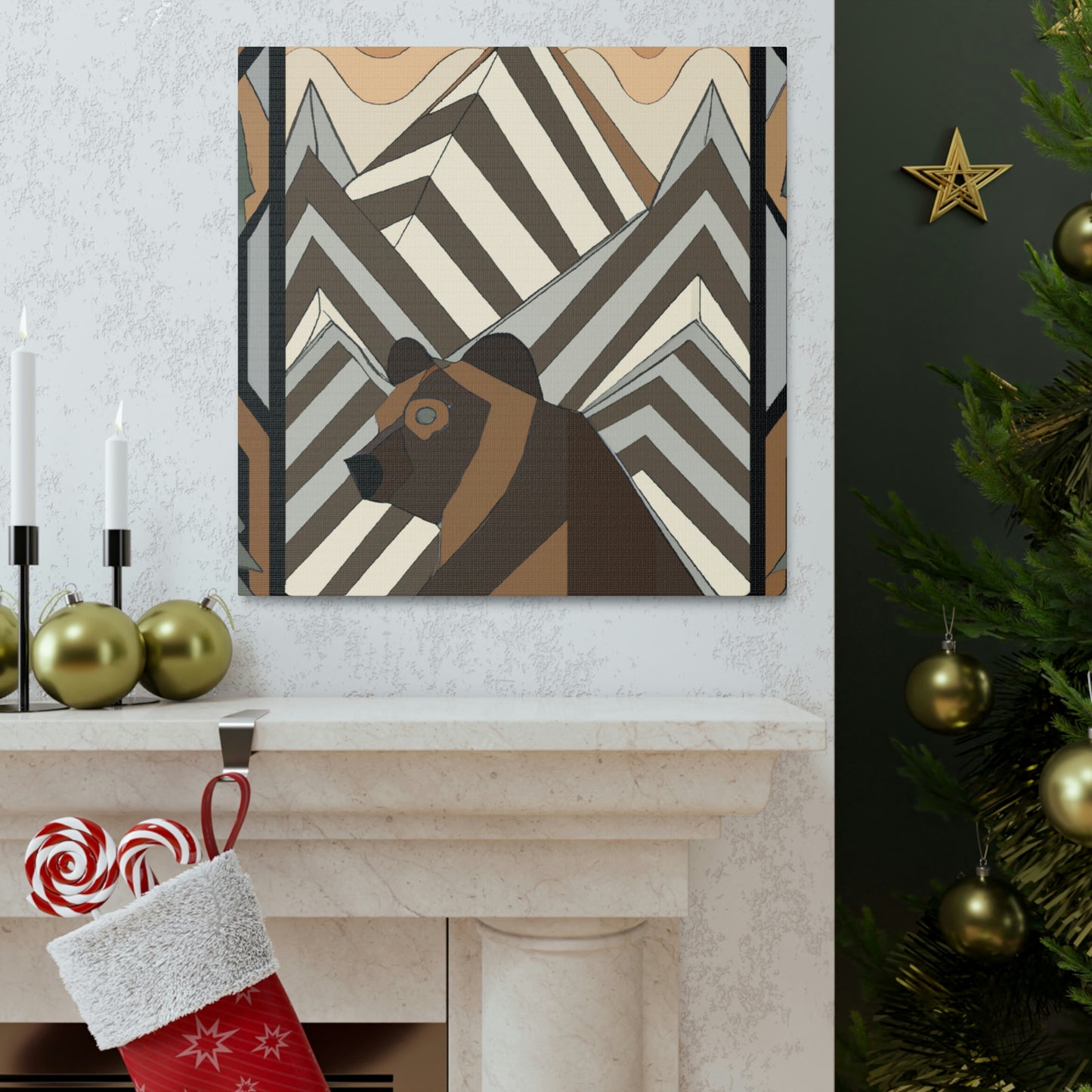 "Dancing Bear: Deco". - Canvas