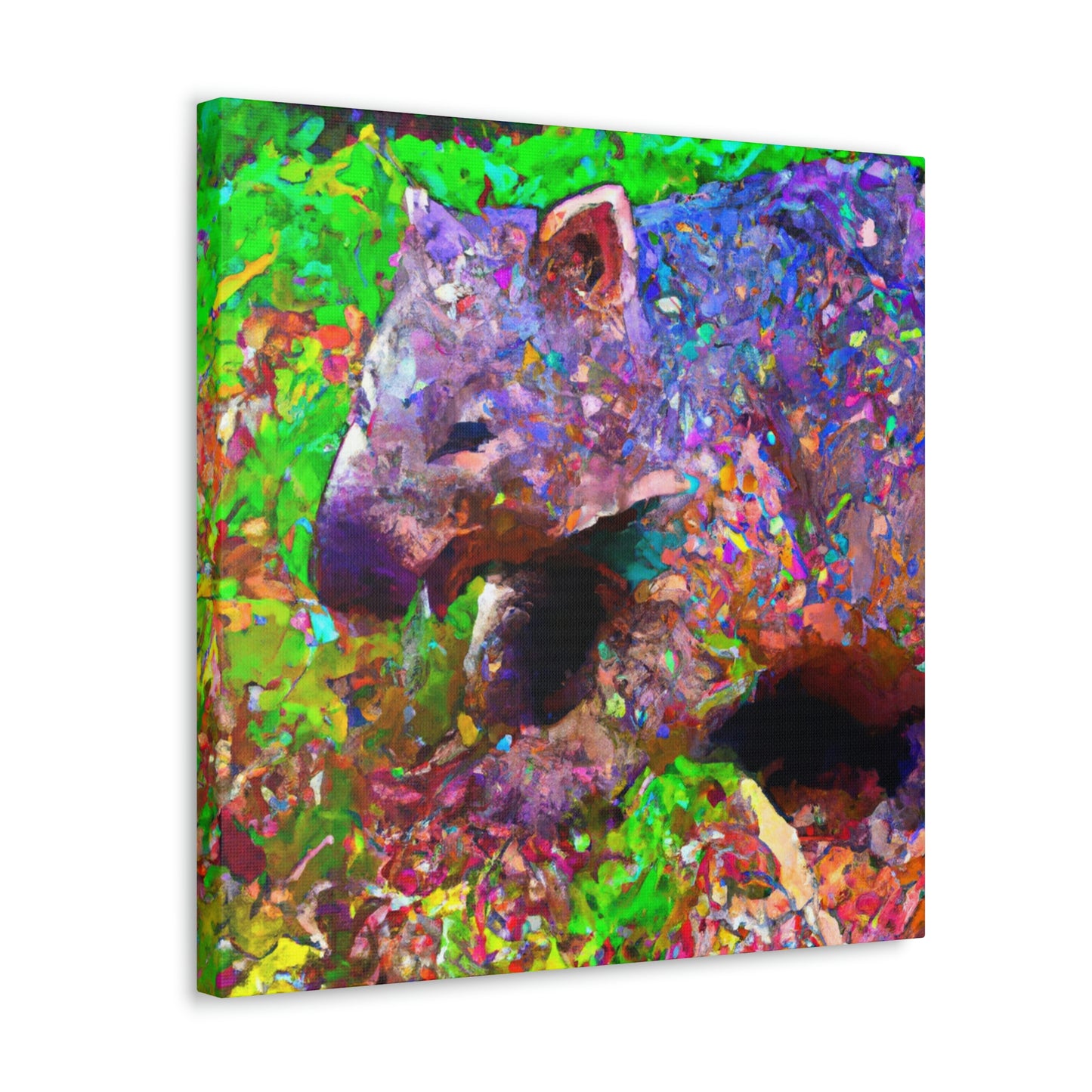 "Wombat in Pointillism" - Canvas