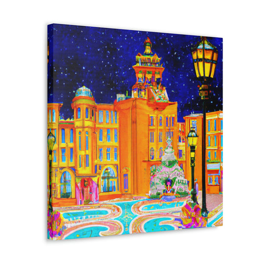 City Square in Moonlight - Canvas