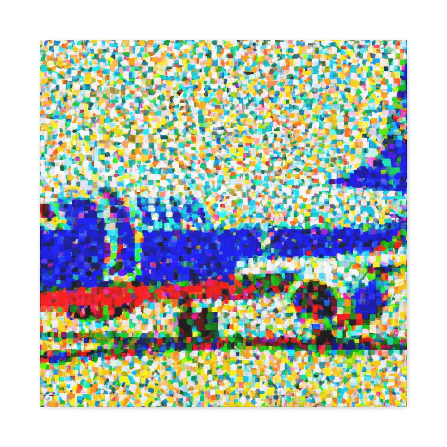 "Aerial Plane Pointillism" - Canvas