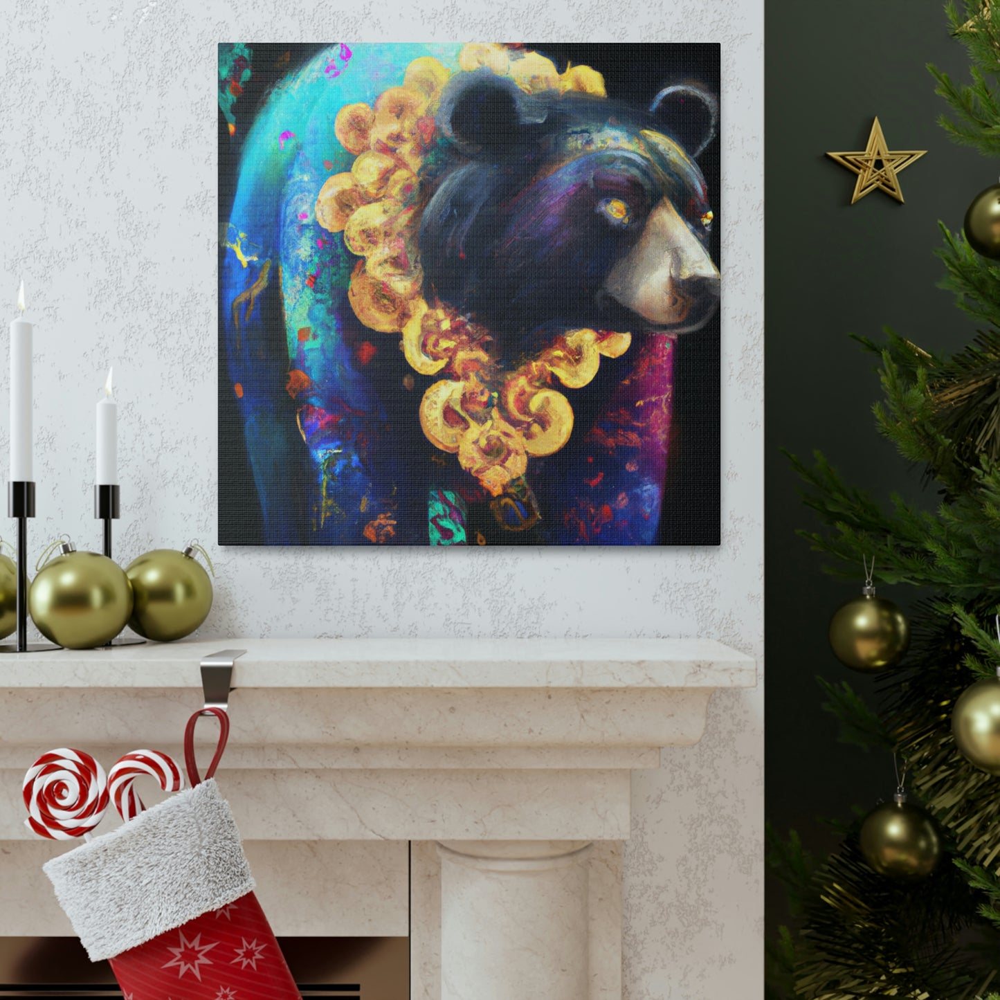 Asiatic Black Bear Gleaming - Canvas