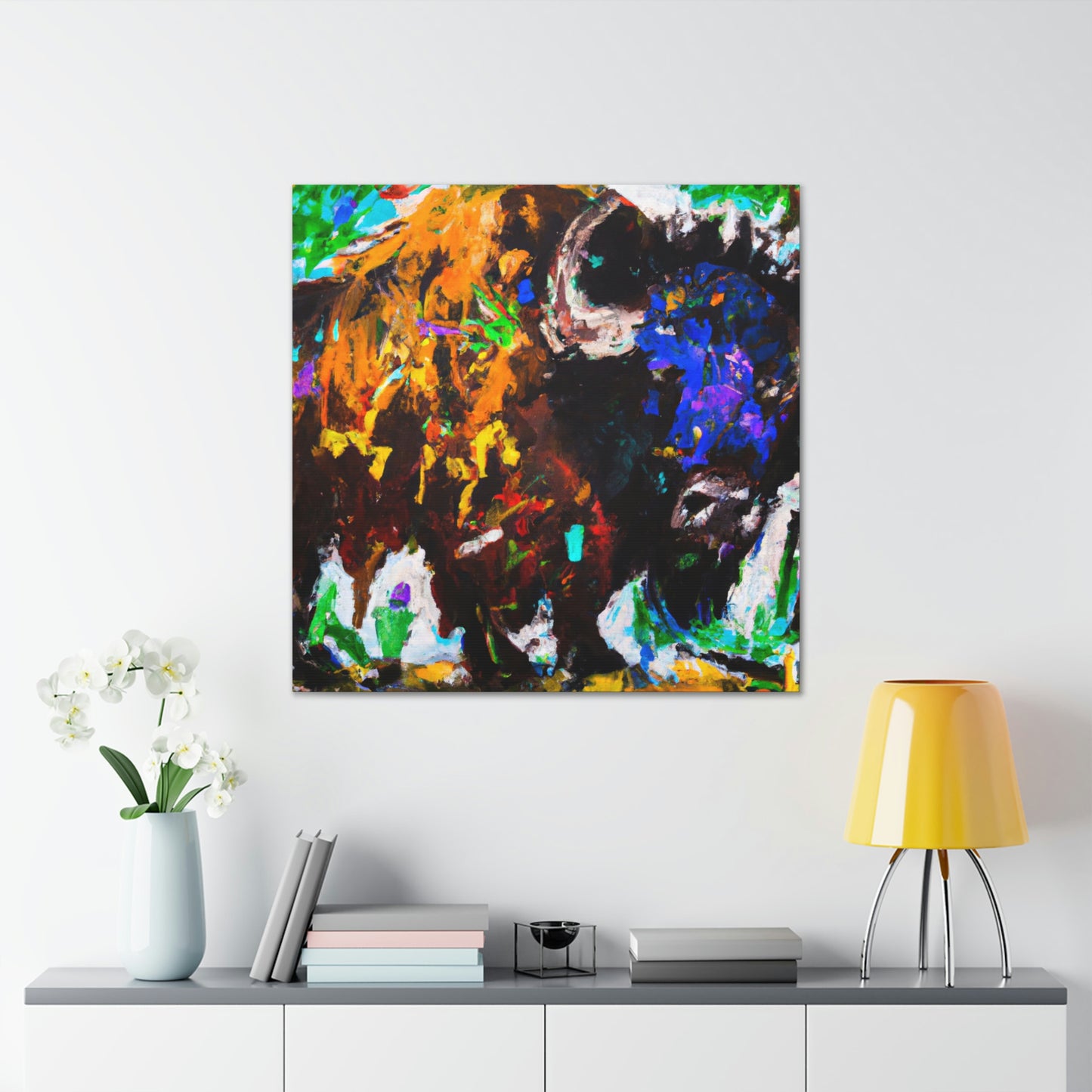 "Majestic Bison Stampede" - Canvas