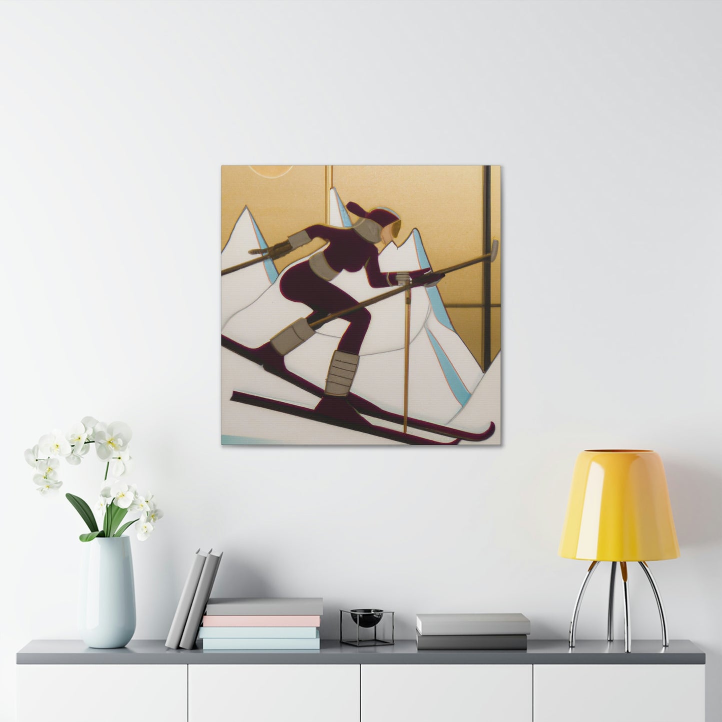 Gleaming Ski Slalom - Canvas