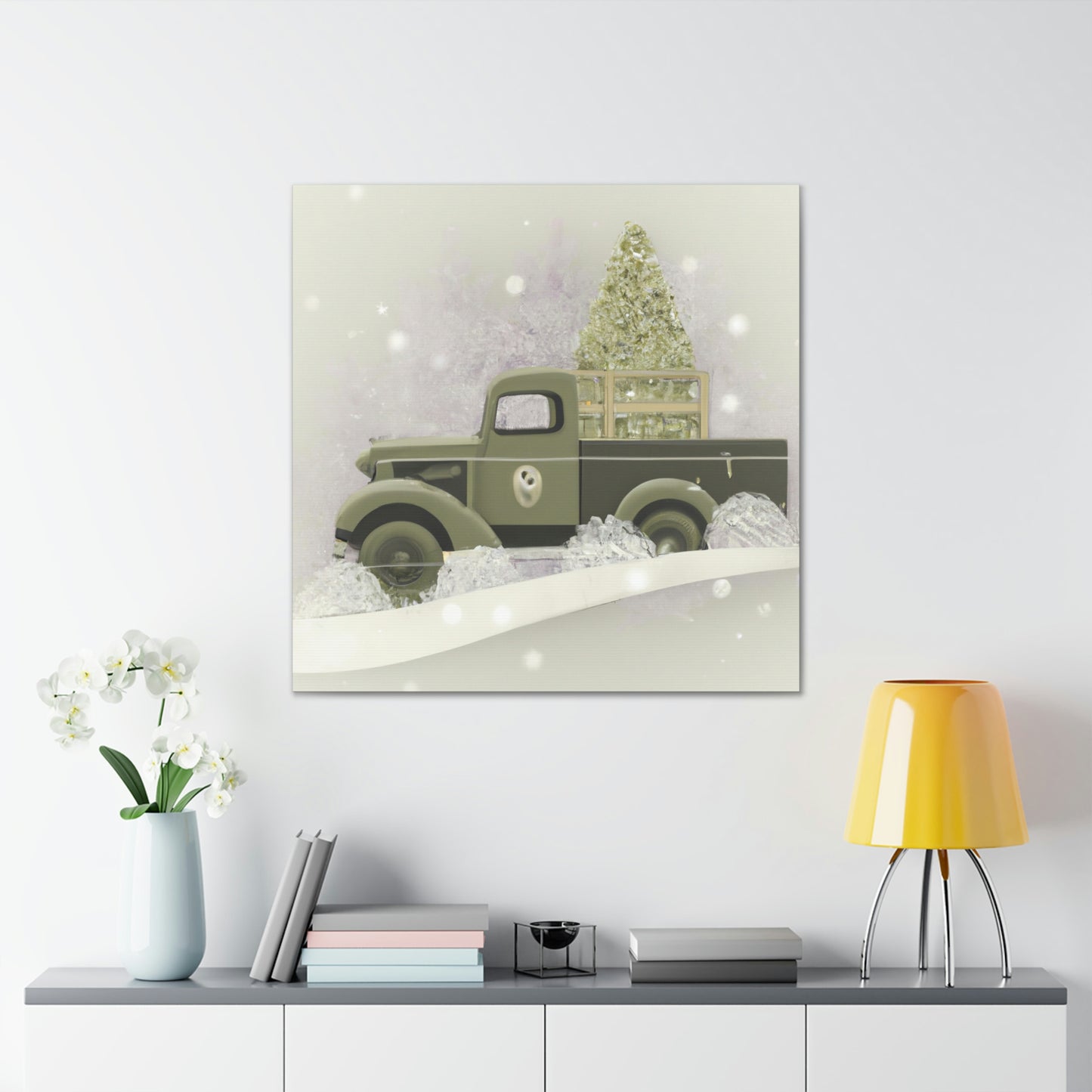 "Christmas Wishes Delivery Truck" - Canvas