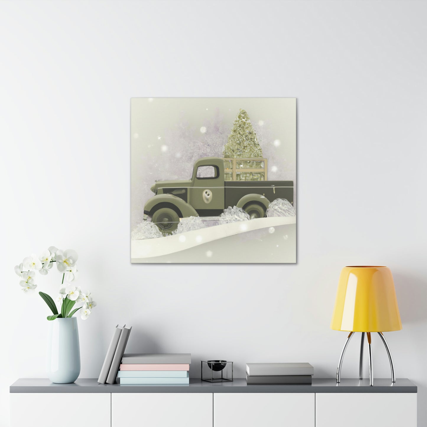 "Christmas Wishes Delivery Truck" - Canvas