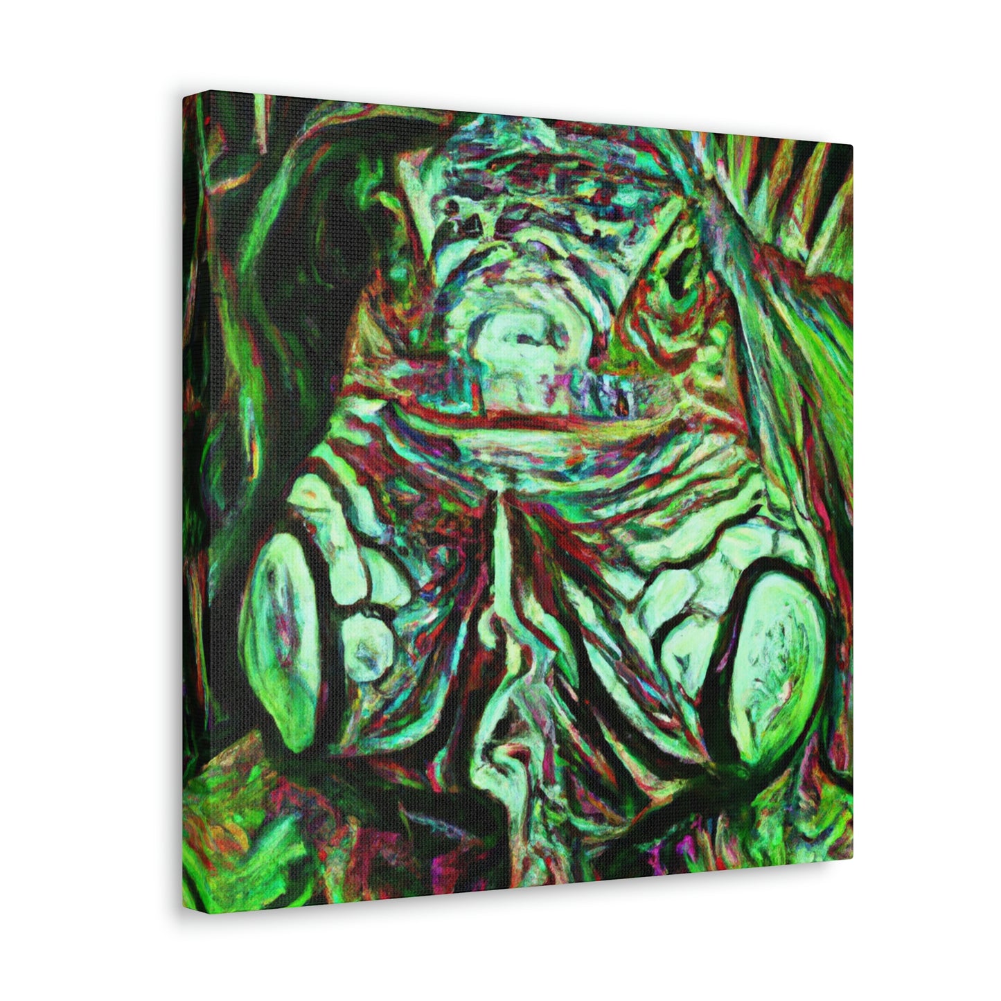 "Green Iguana Expressionism" - Canvas