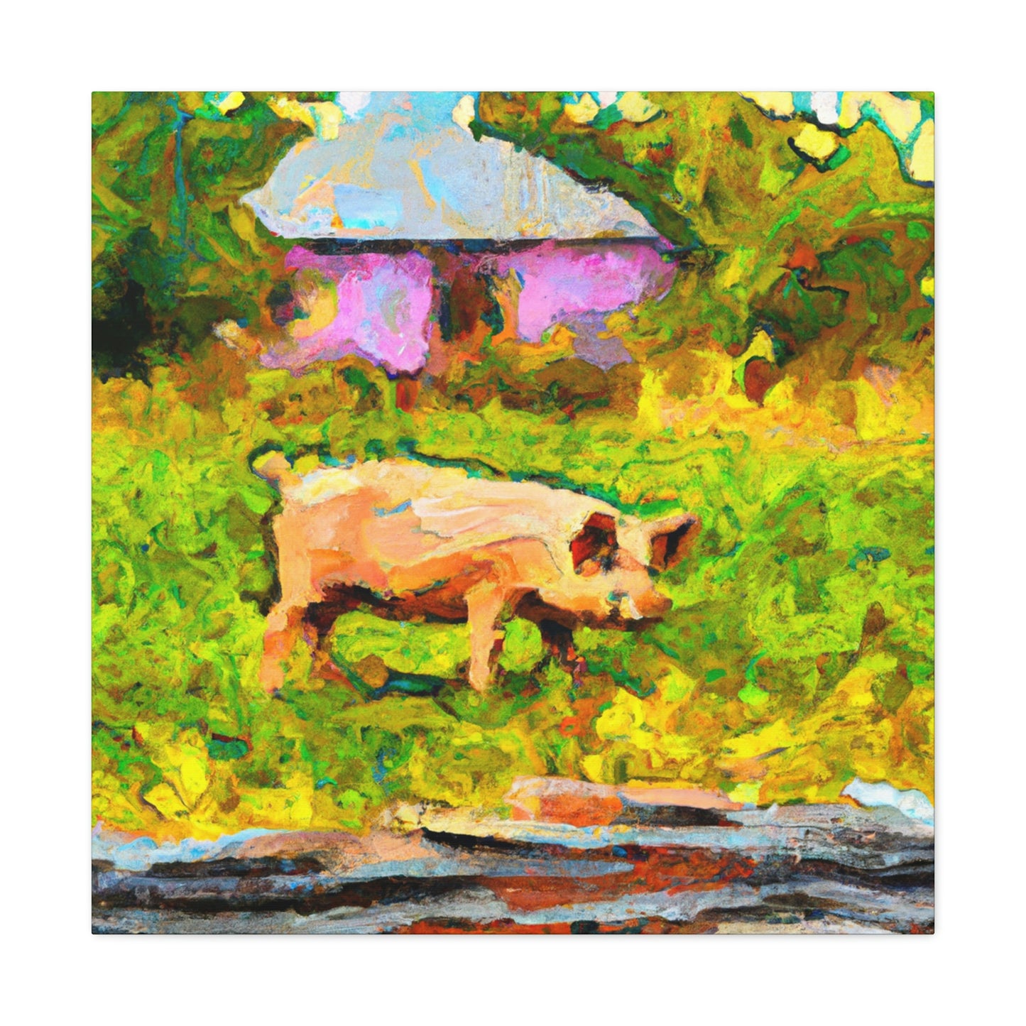 "Pig in Impressionism" - Canvas