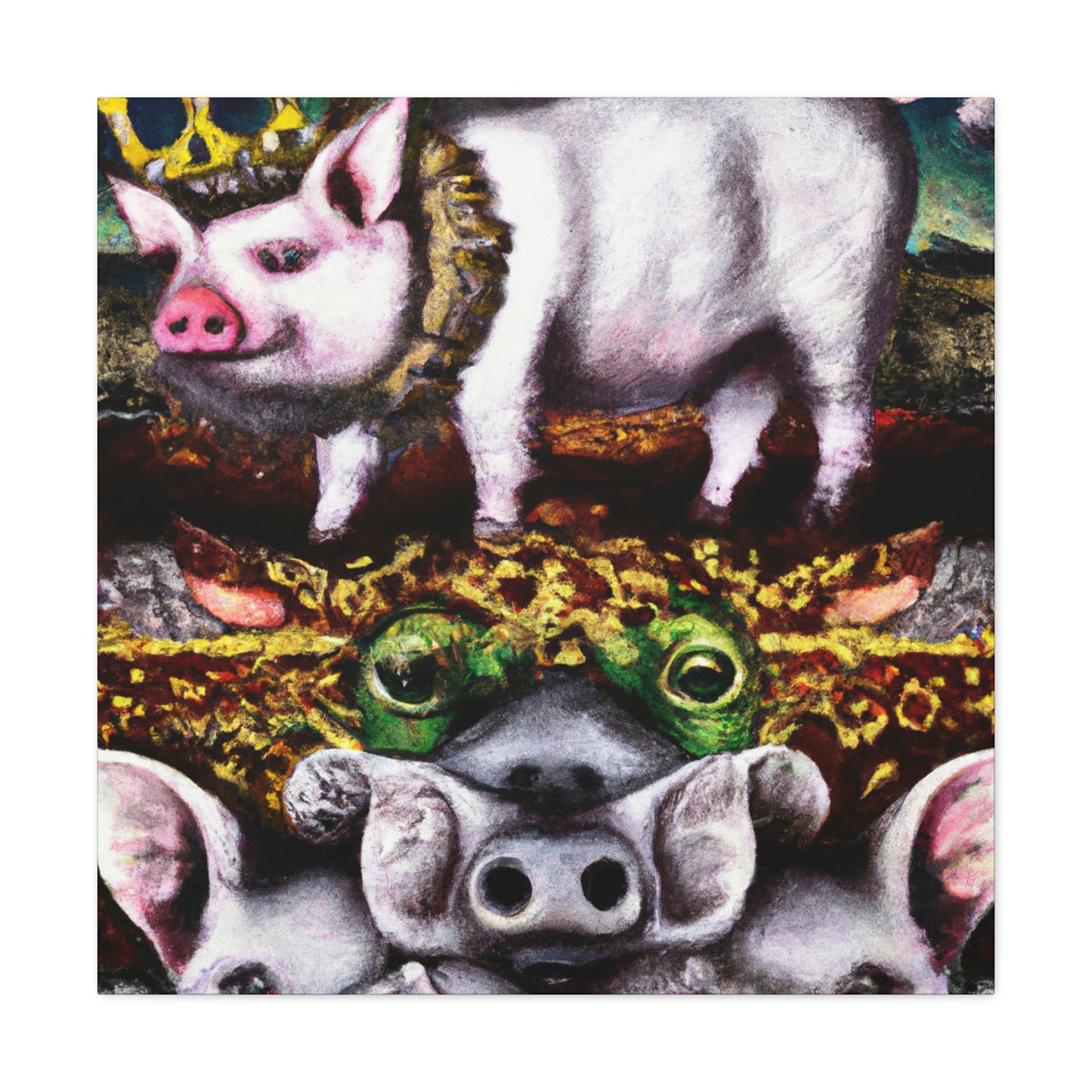 "Pigs in Baroque Style" - Canvas