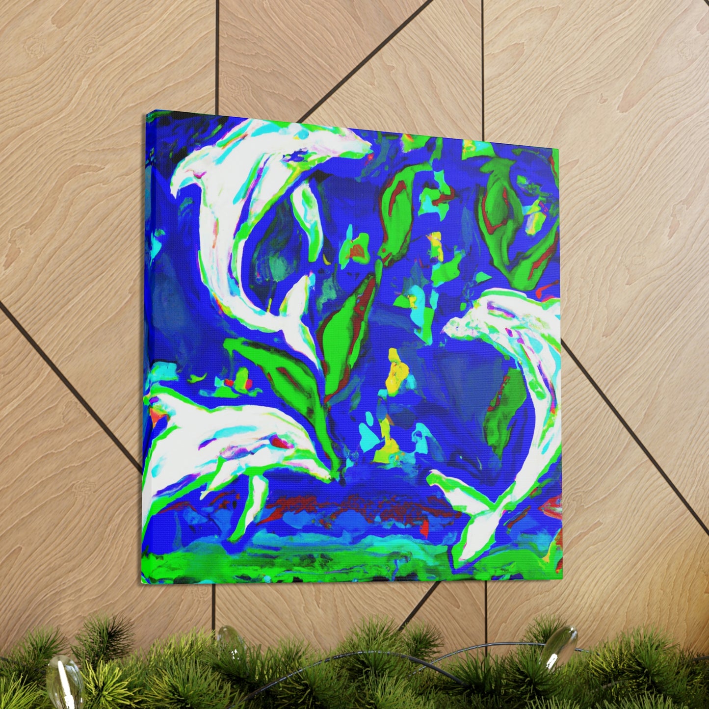 Dolphins Dance in Color - Canvas