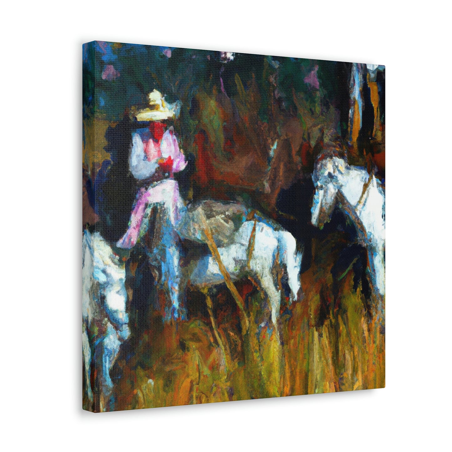 "Grazing Horses, Expression" - Canvas