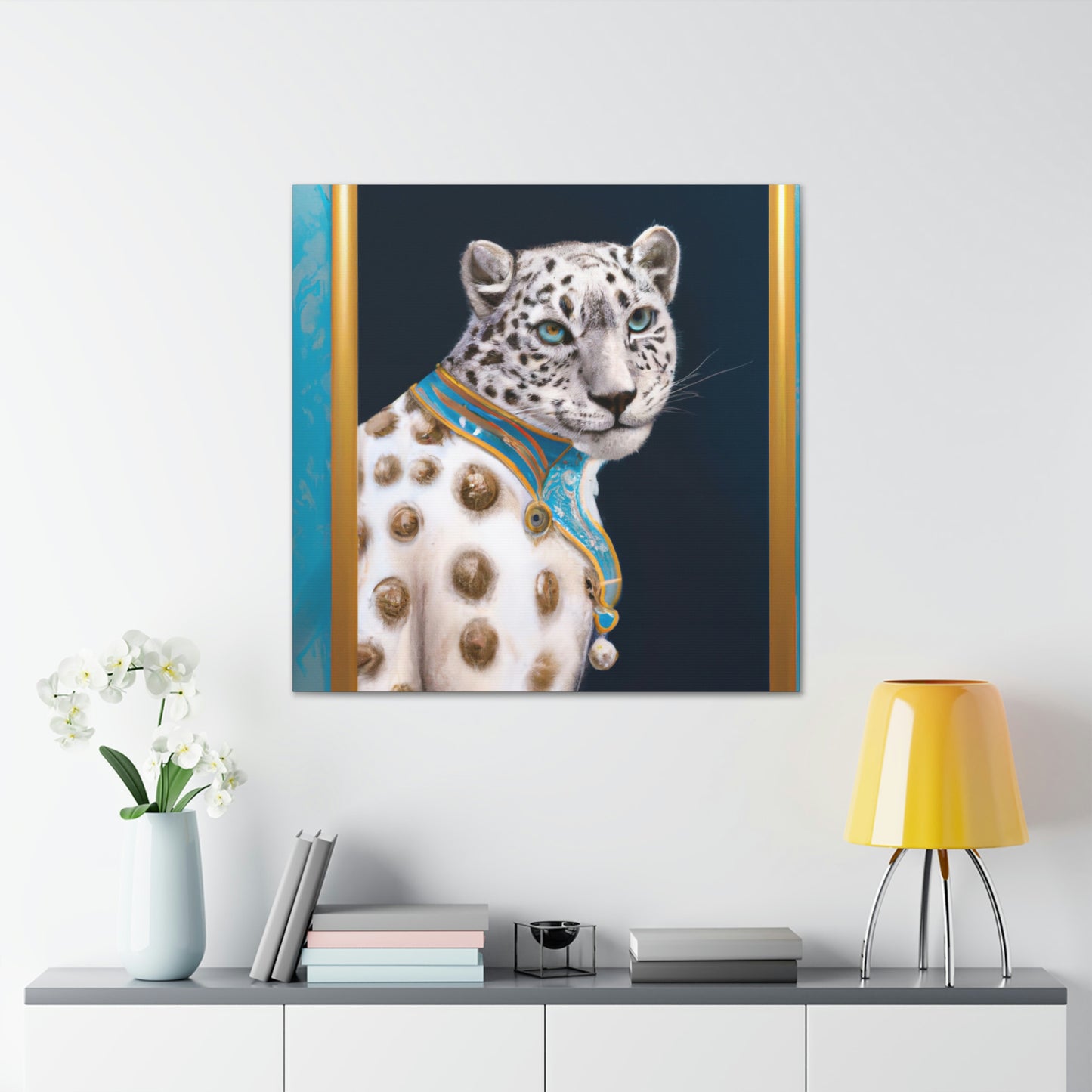 "Snow Leopard Sparkles Bright" - Canvas