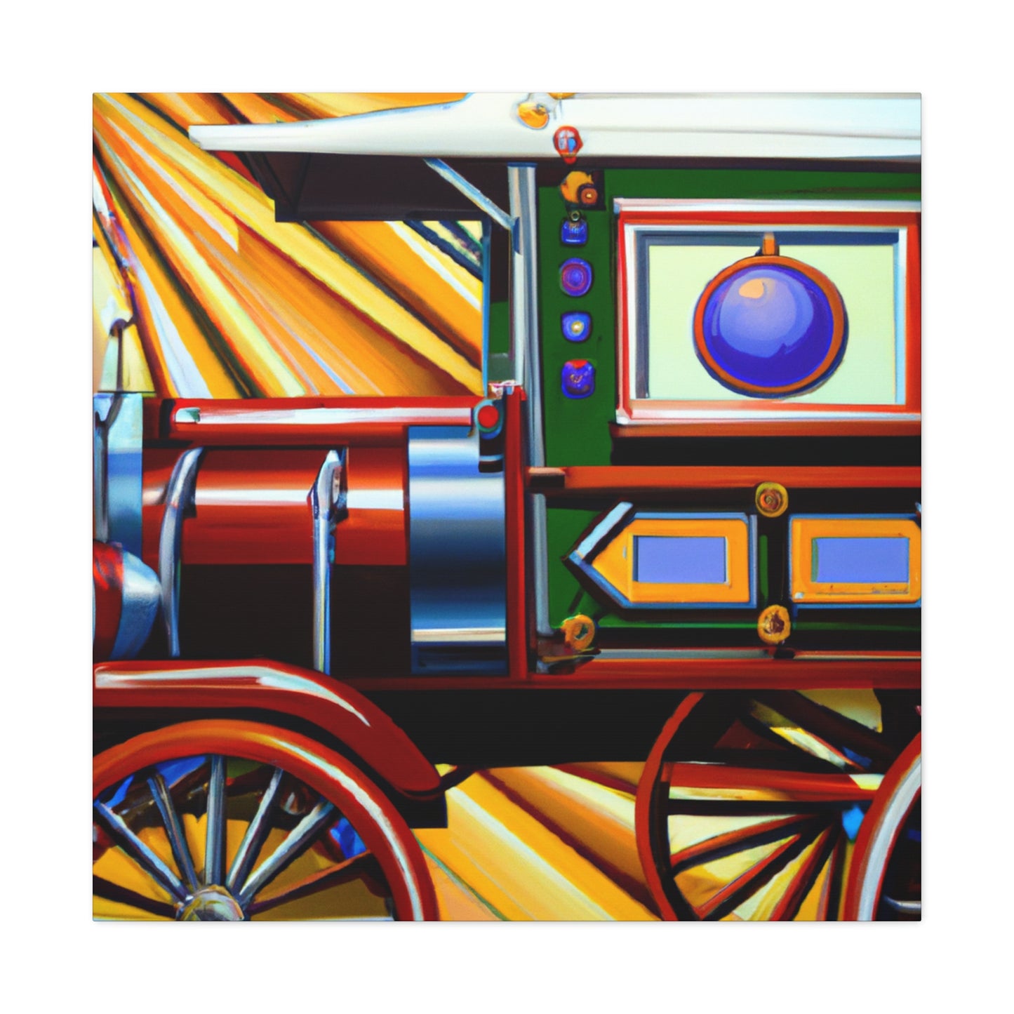 "Wheels of Grandeur Vibrant" - Canvas