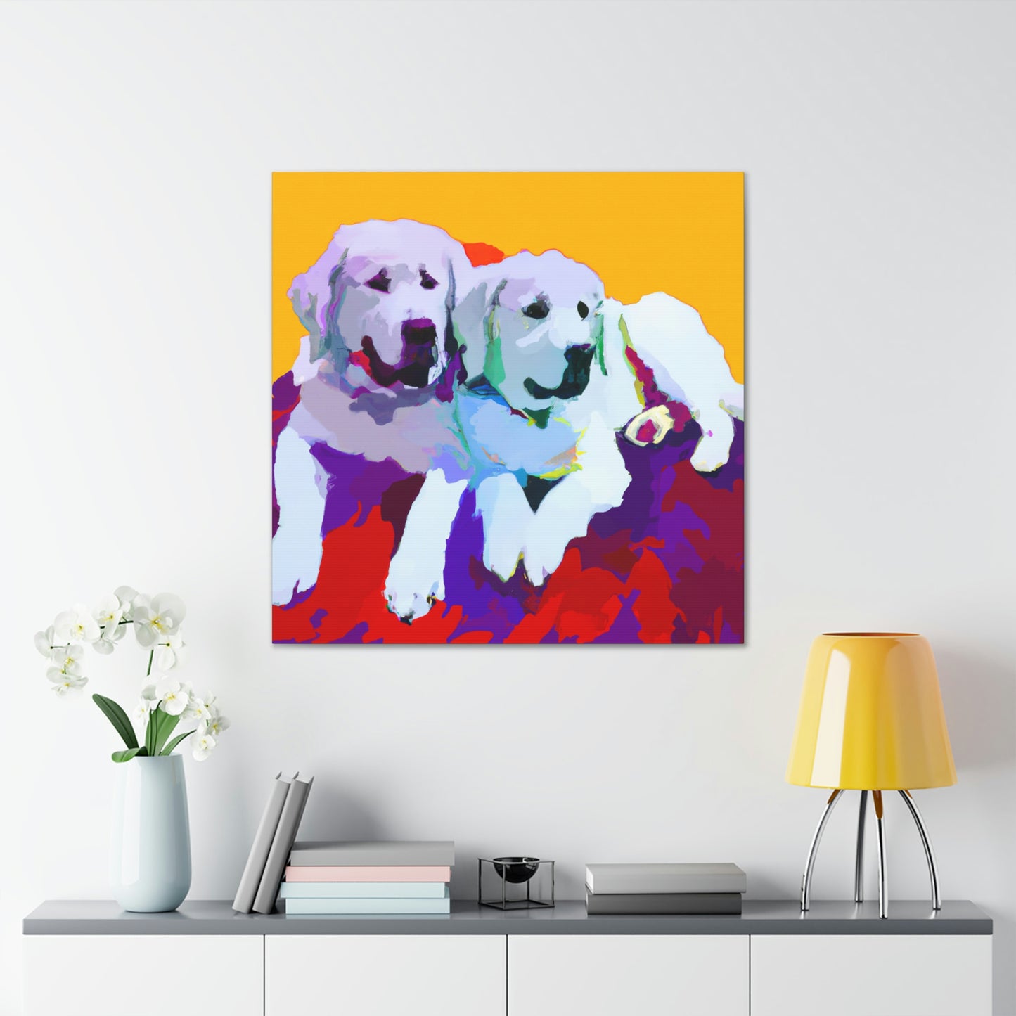 "Great Pyrenees Snowscape" - Canvas