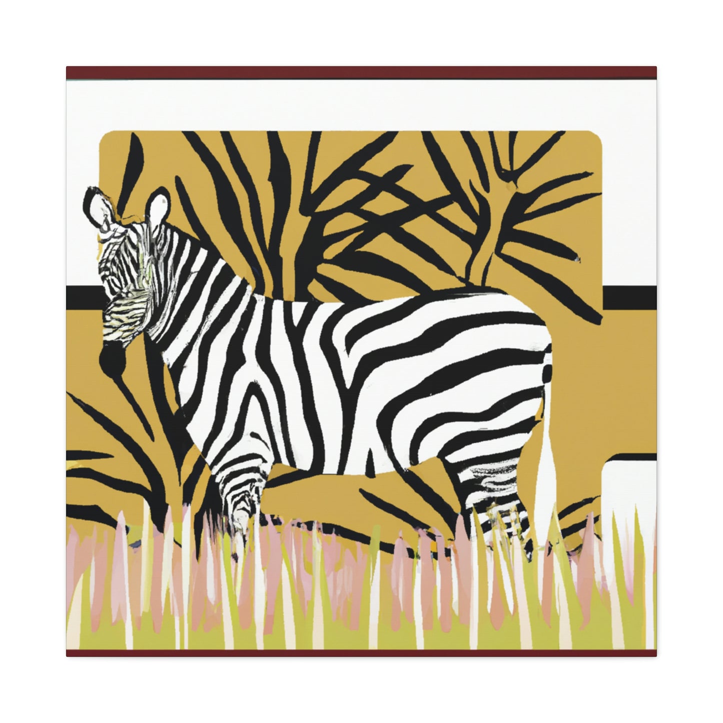 "Gilded Zebra Splendor" - Canvas