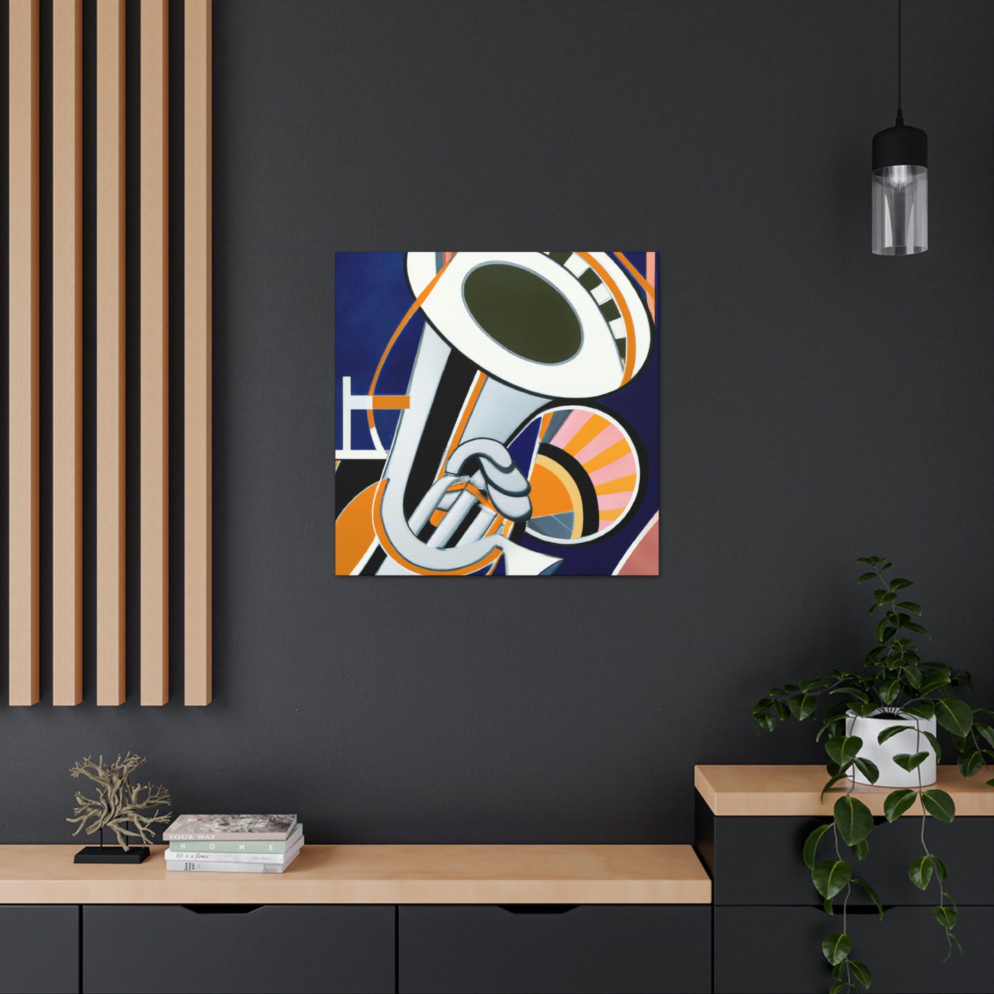 Rising Art Deco Trumpet - Canvas