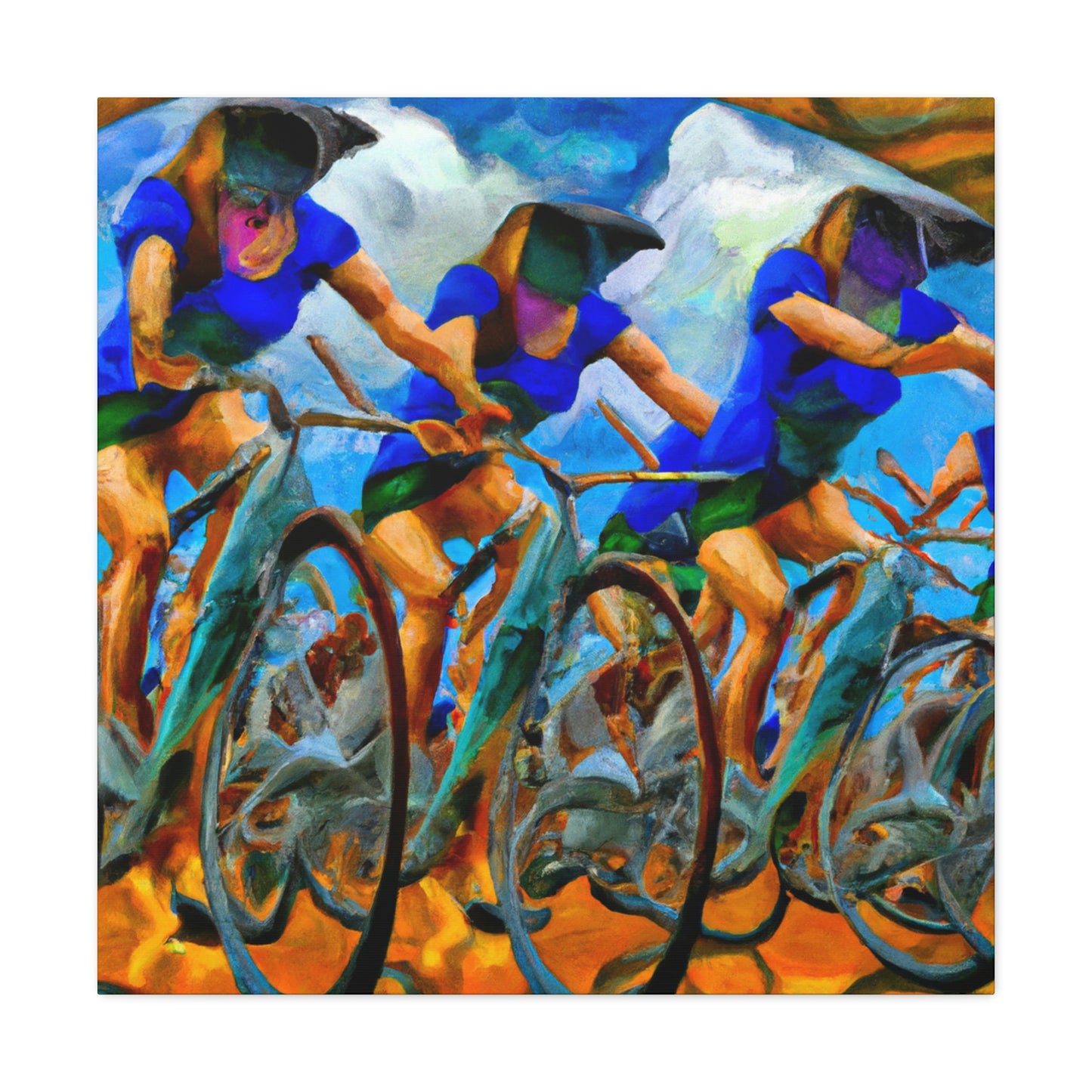 Biking Through Dreamscape - Canvas