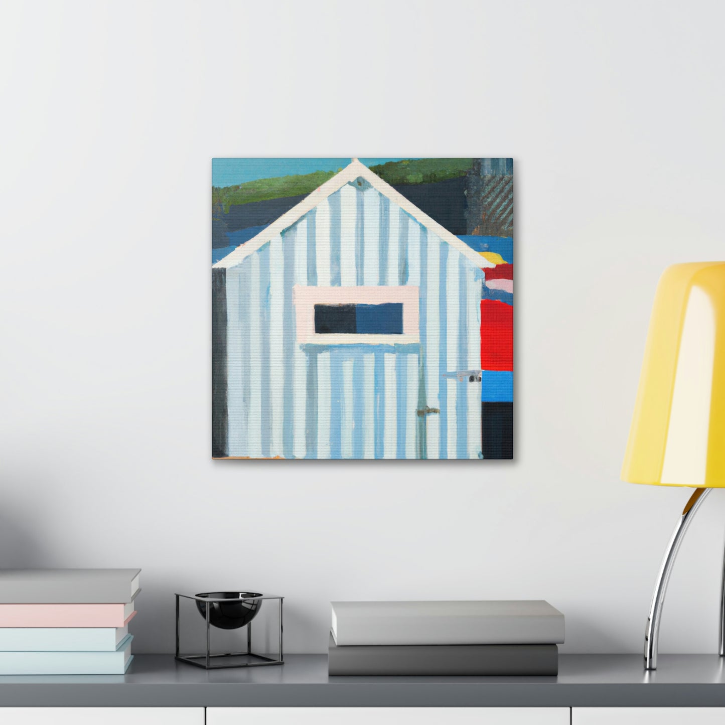 "Beach Hut Majesty 1940s" - Canvas