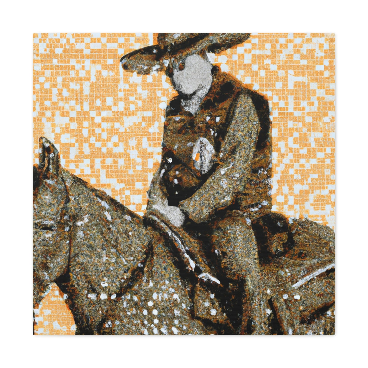 "Saddle in Pointillism" - Canvas