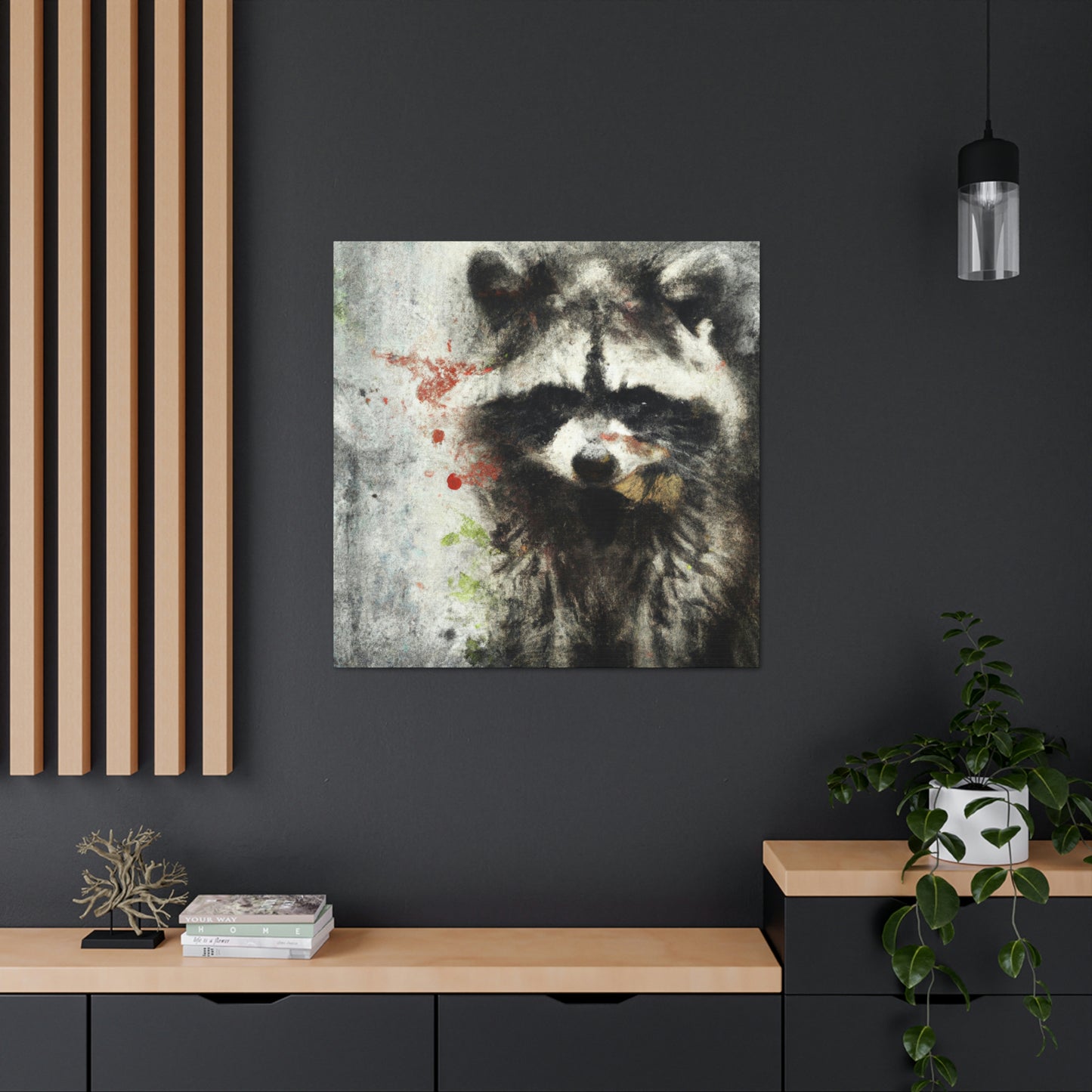 Raccoon in Reflection - Canvas