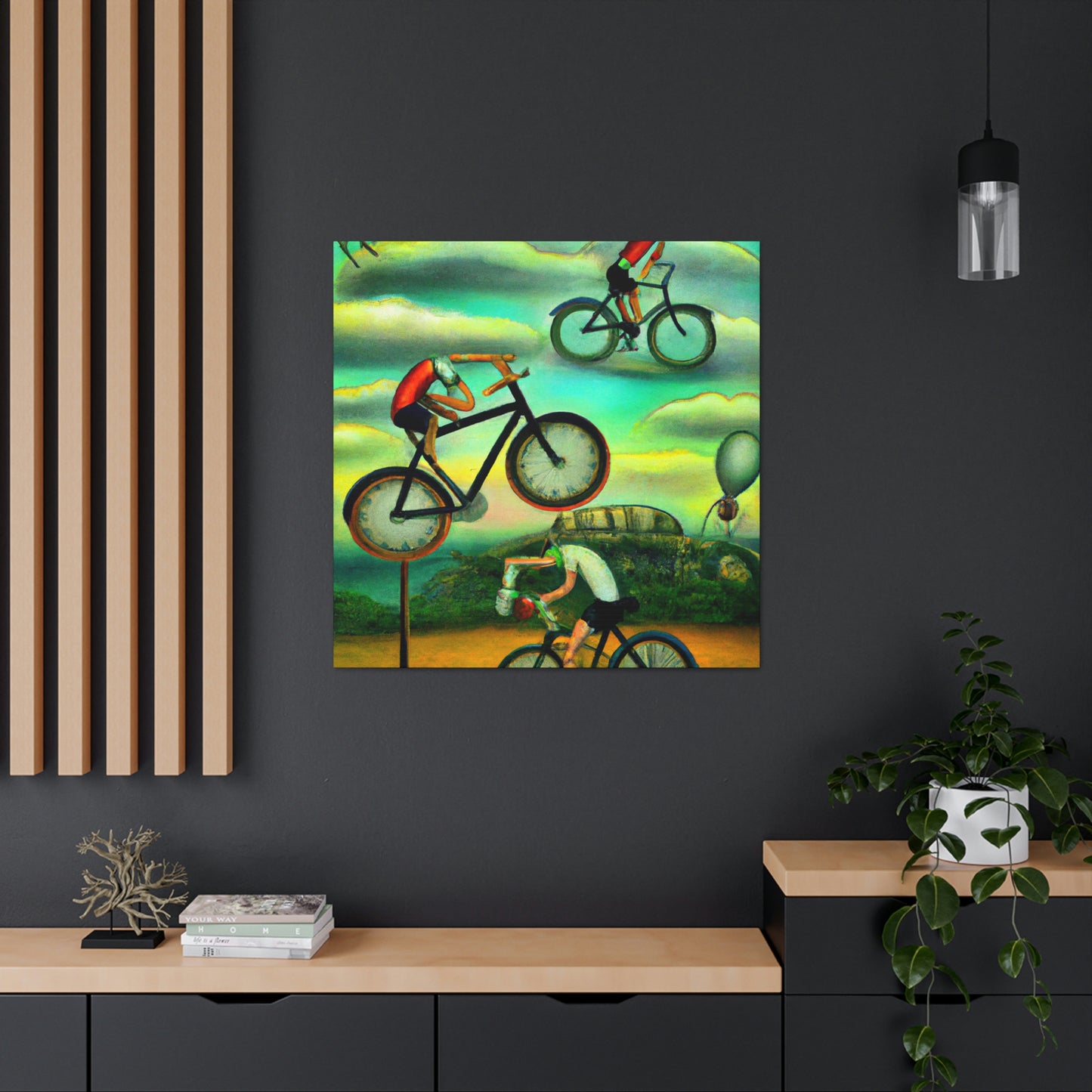 "Wheeled Dreamscape Biking" - Canvas