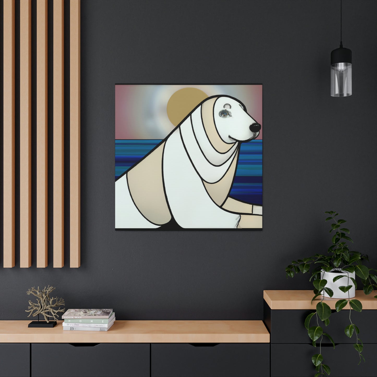 "Ermine in Moonlight Glow" - Canvas