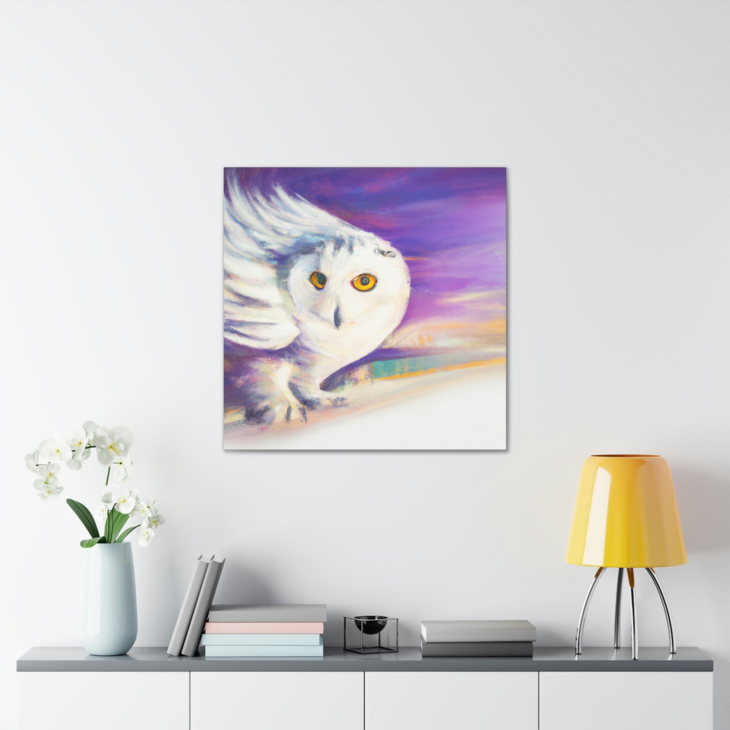 "Snowy Owl in Moonlight" - Canvas