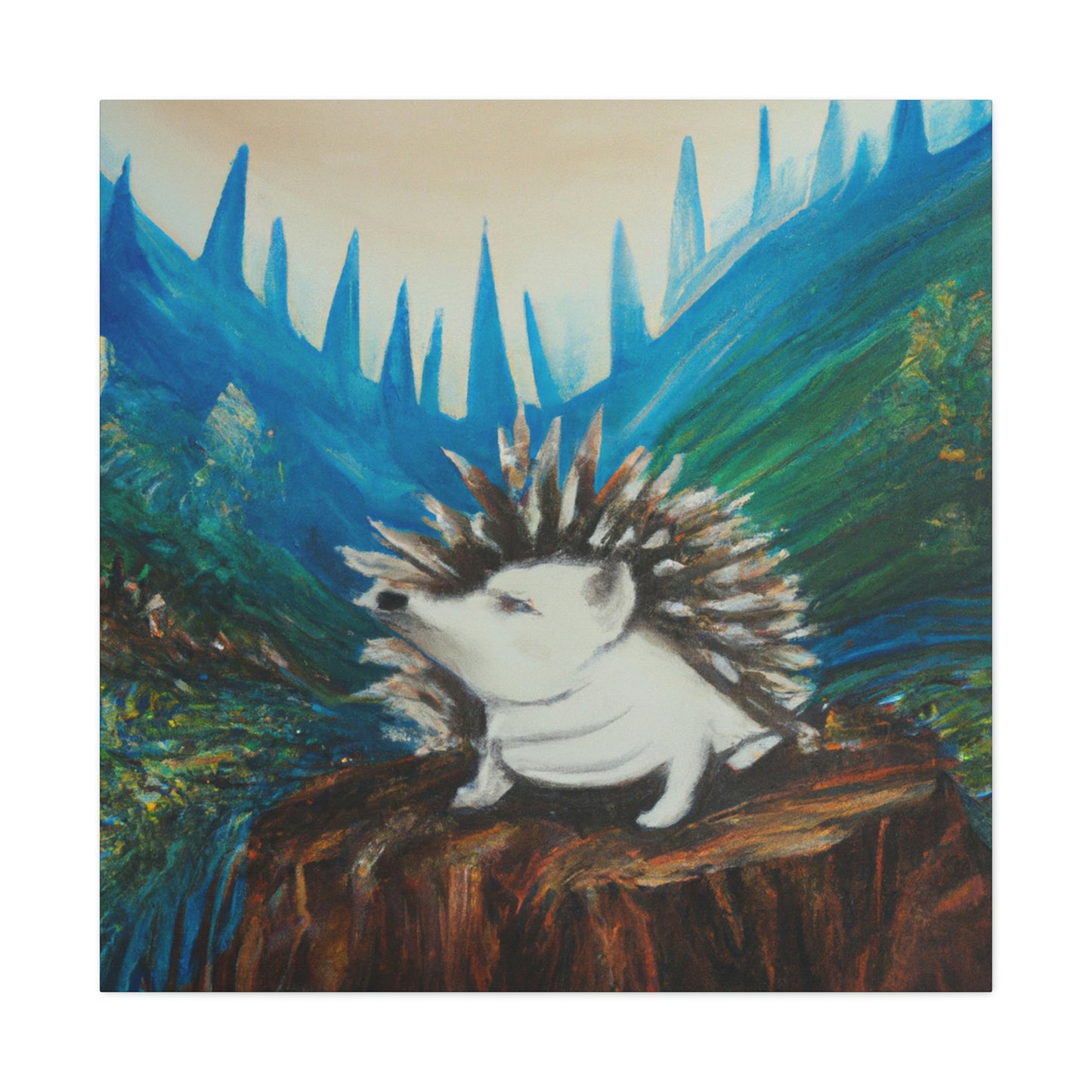 "Hedgehog in Deco Style" - Canvas