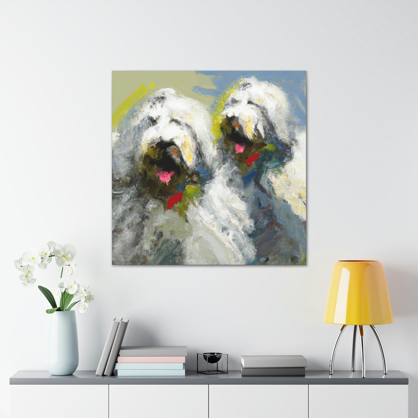 "Old English Sheepdog Dream" - Canvas