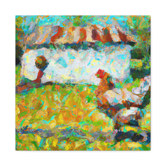 Chickens in Impressionism - Canvas