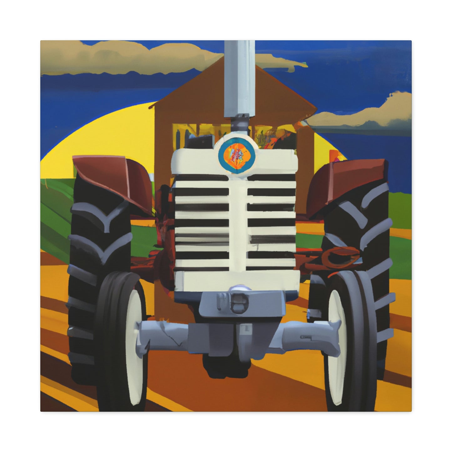 Tractor in Art Deco - Canvas