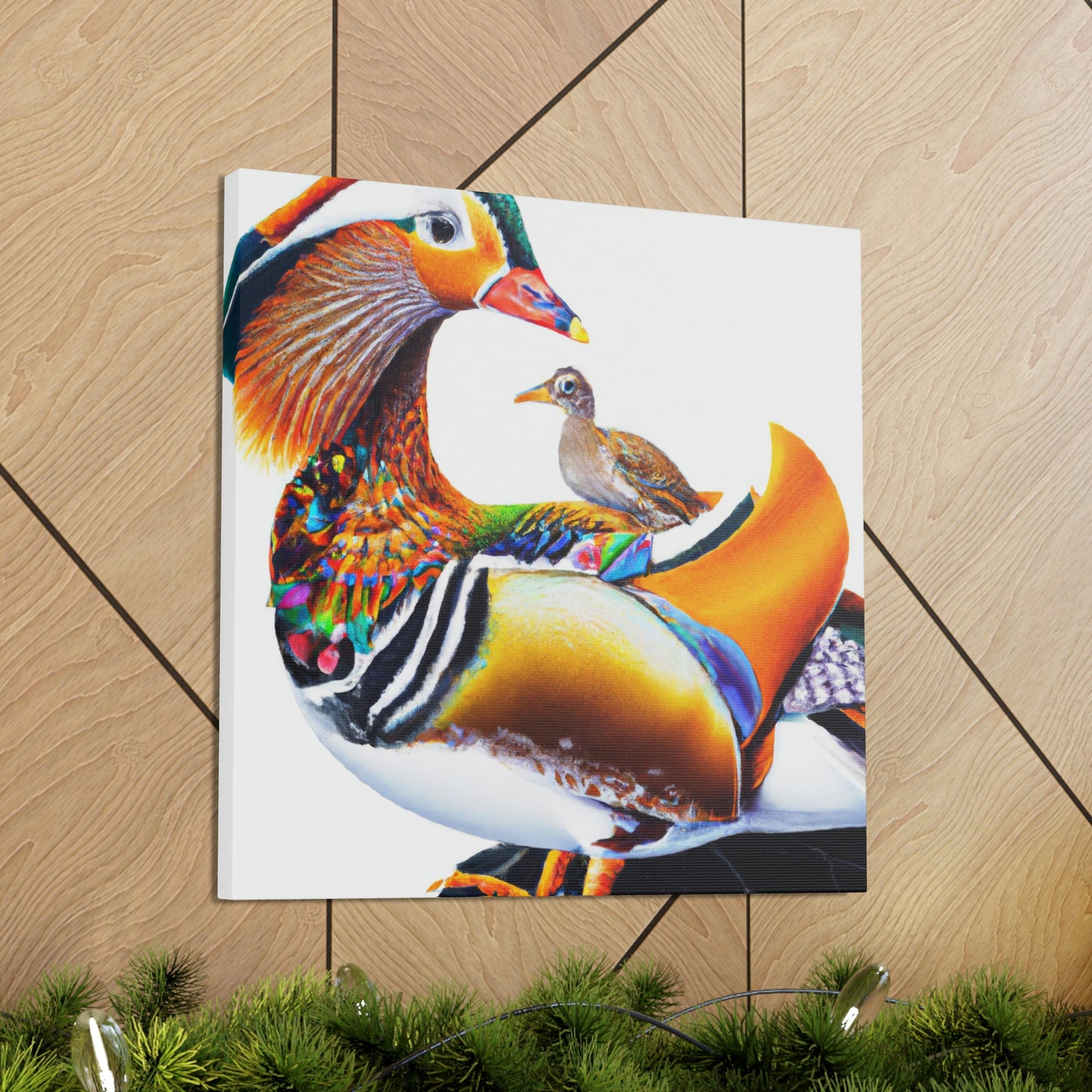 "Mandarin Ducks in Flight" - Canvas