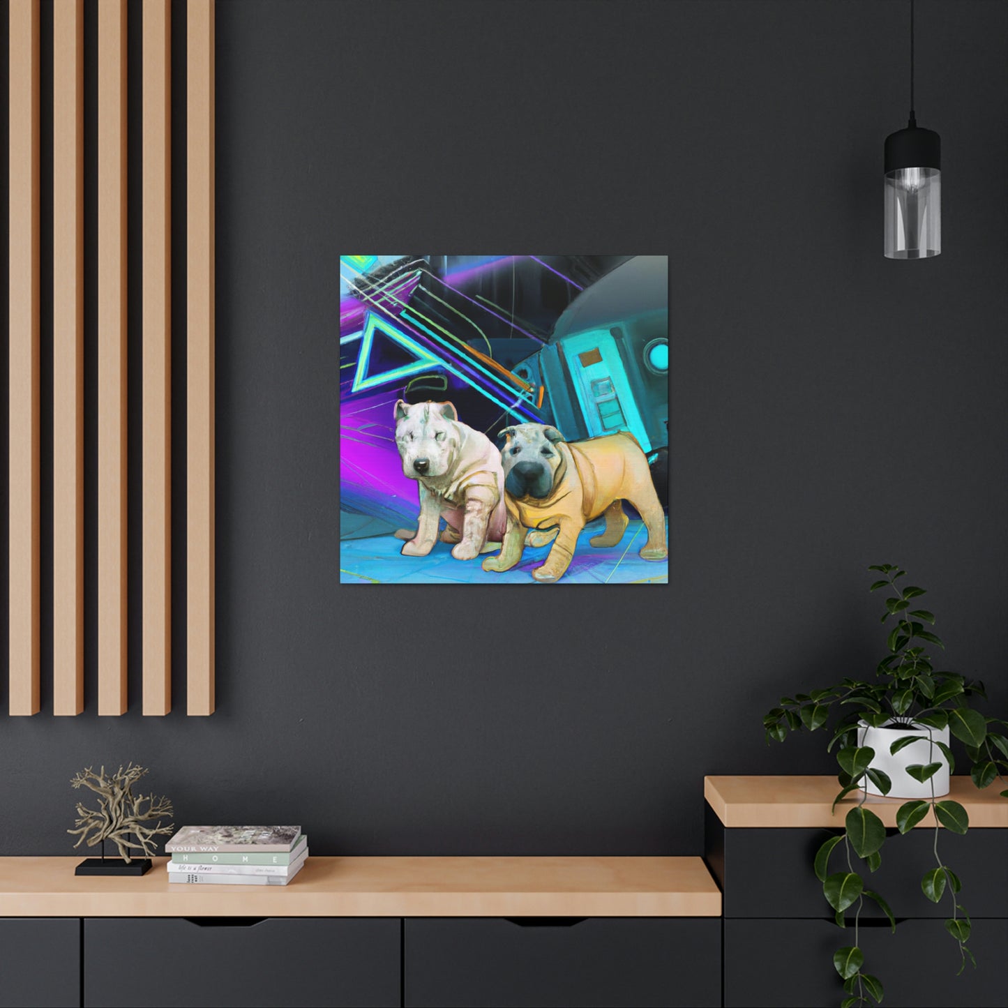 "Shar Pei in Deco" - Canvas