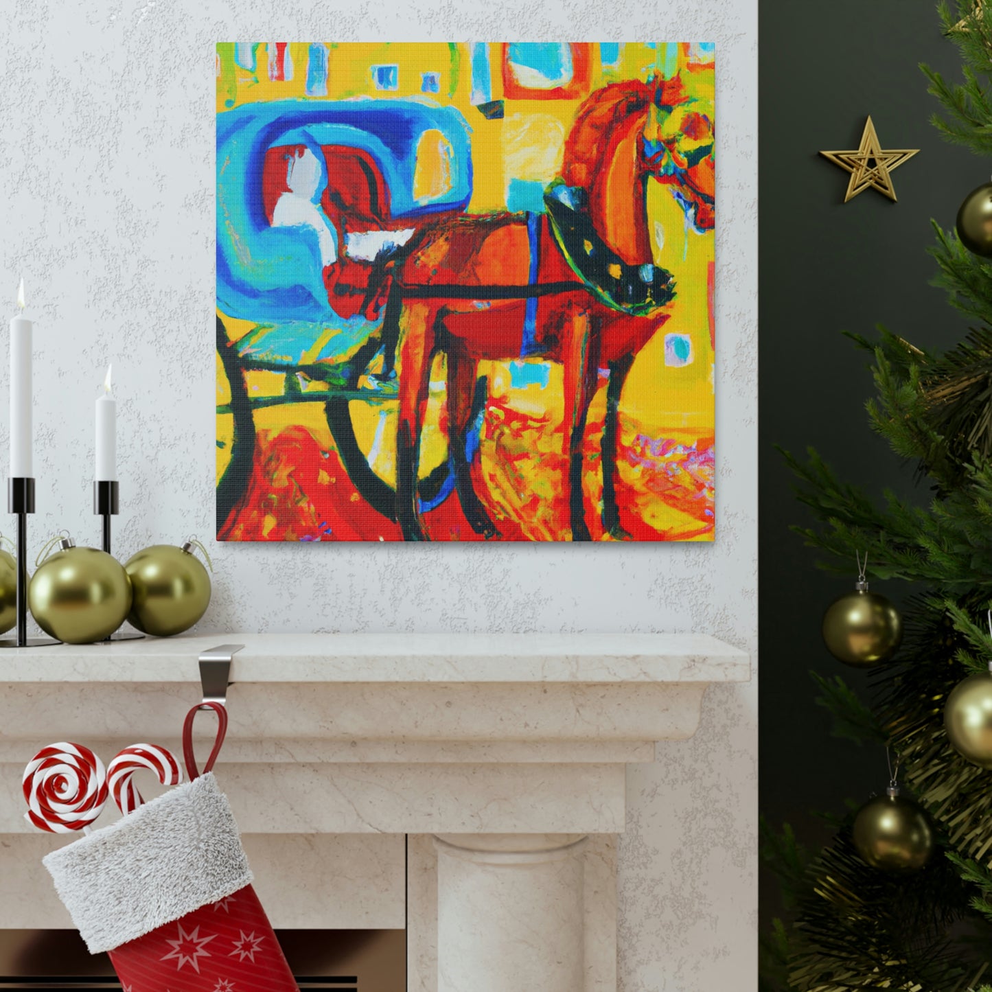 "Horse Drawn Carriage Ride" - Canvas