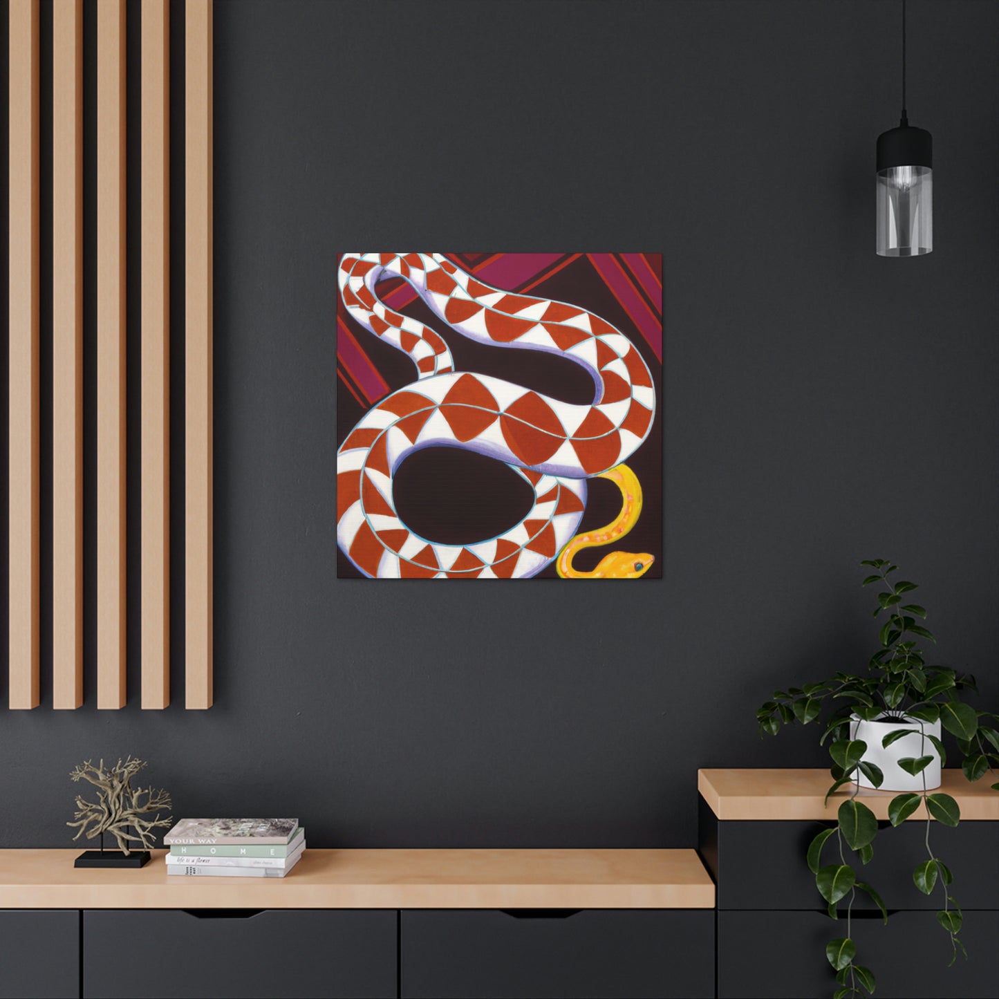 "Snake with Deco Poise" - Canvas