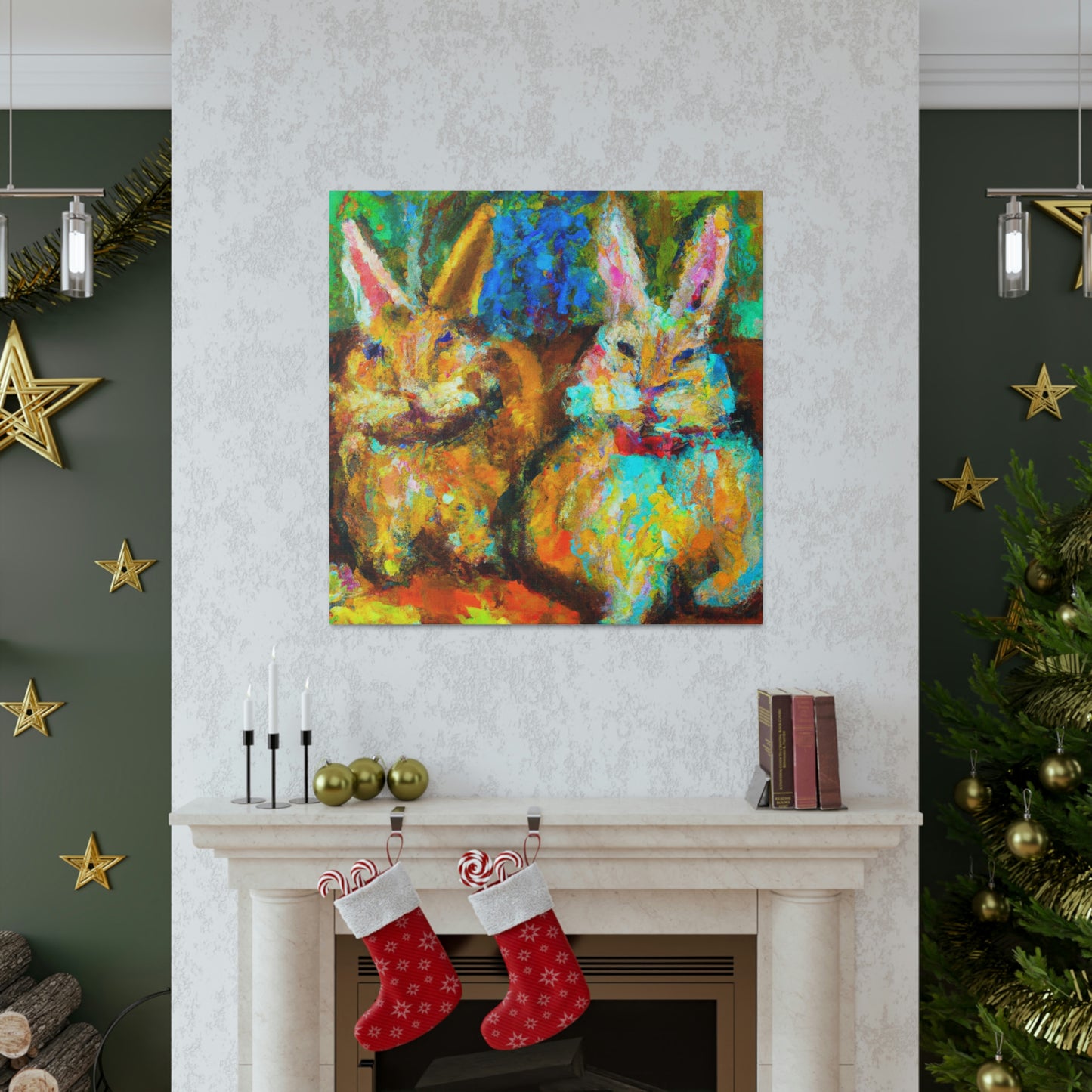 Rabbits in Springtime - Canvas