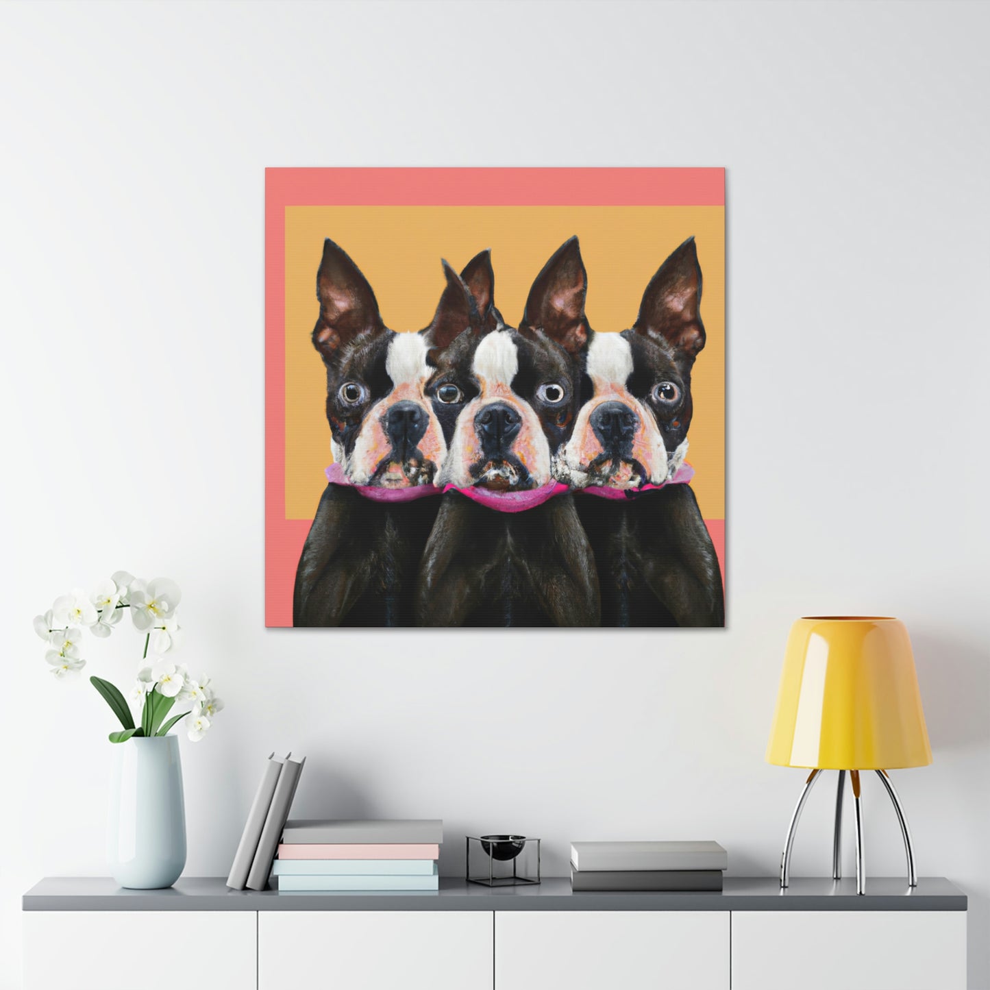 "Boston Terrier Minimalism" - Canvas