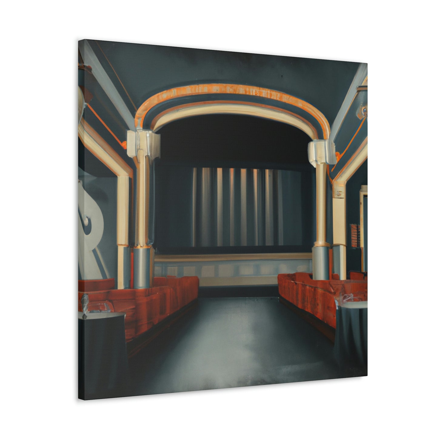 "Vintage Movie Theater Scene" - Canvas