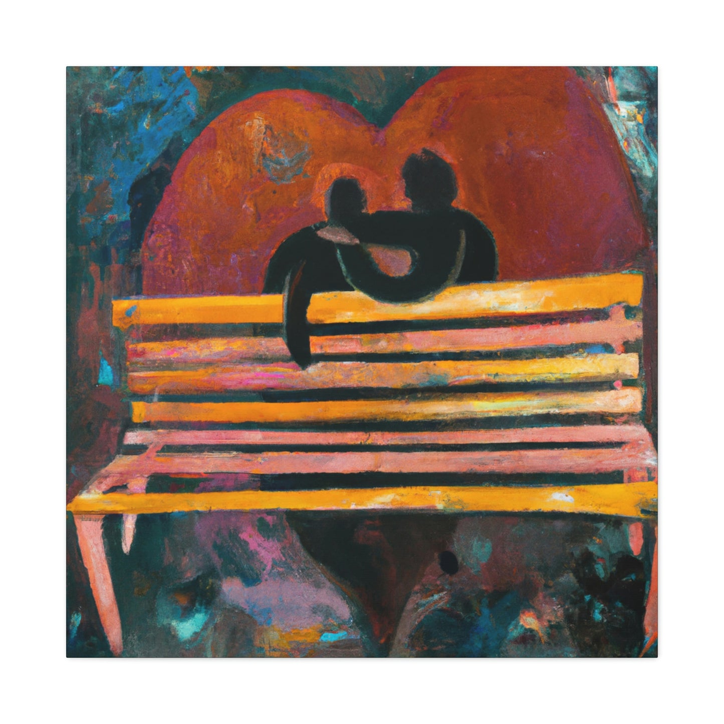 Love on a Bench - Canvas