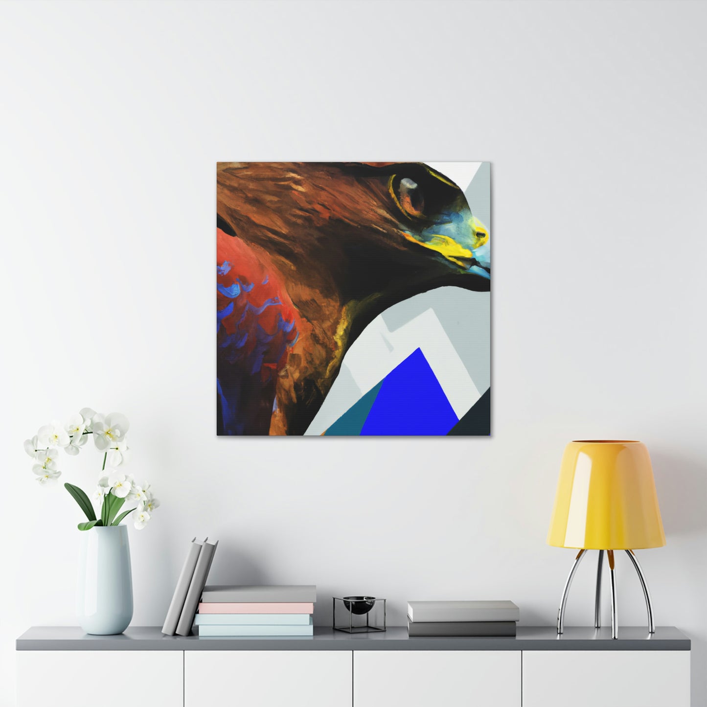 Hawk In Flight Mosaic - Canvas