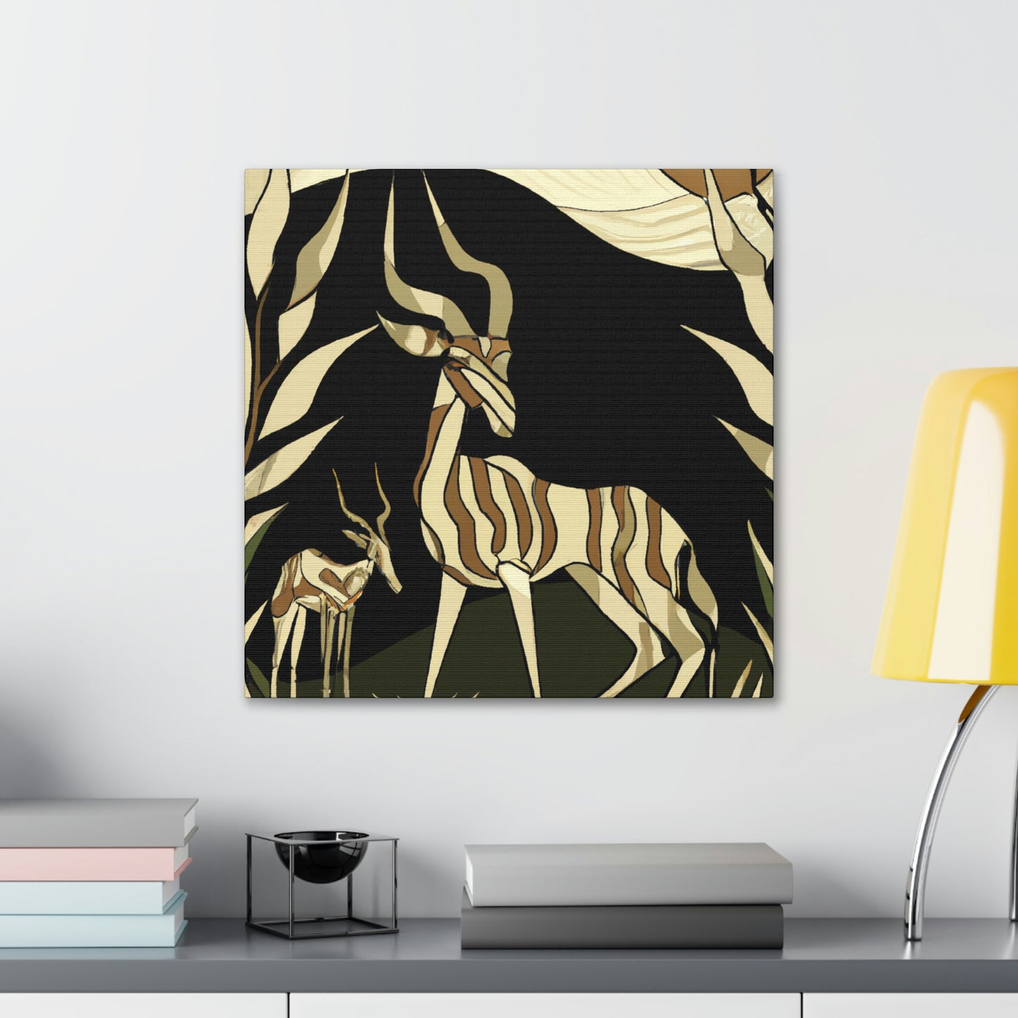 "Gazelle in Art Deco" - Canvas