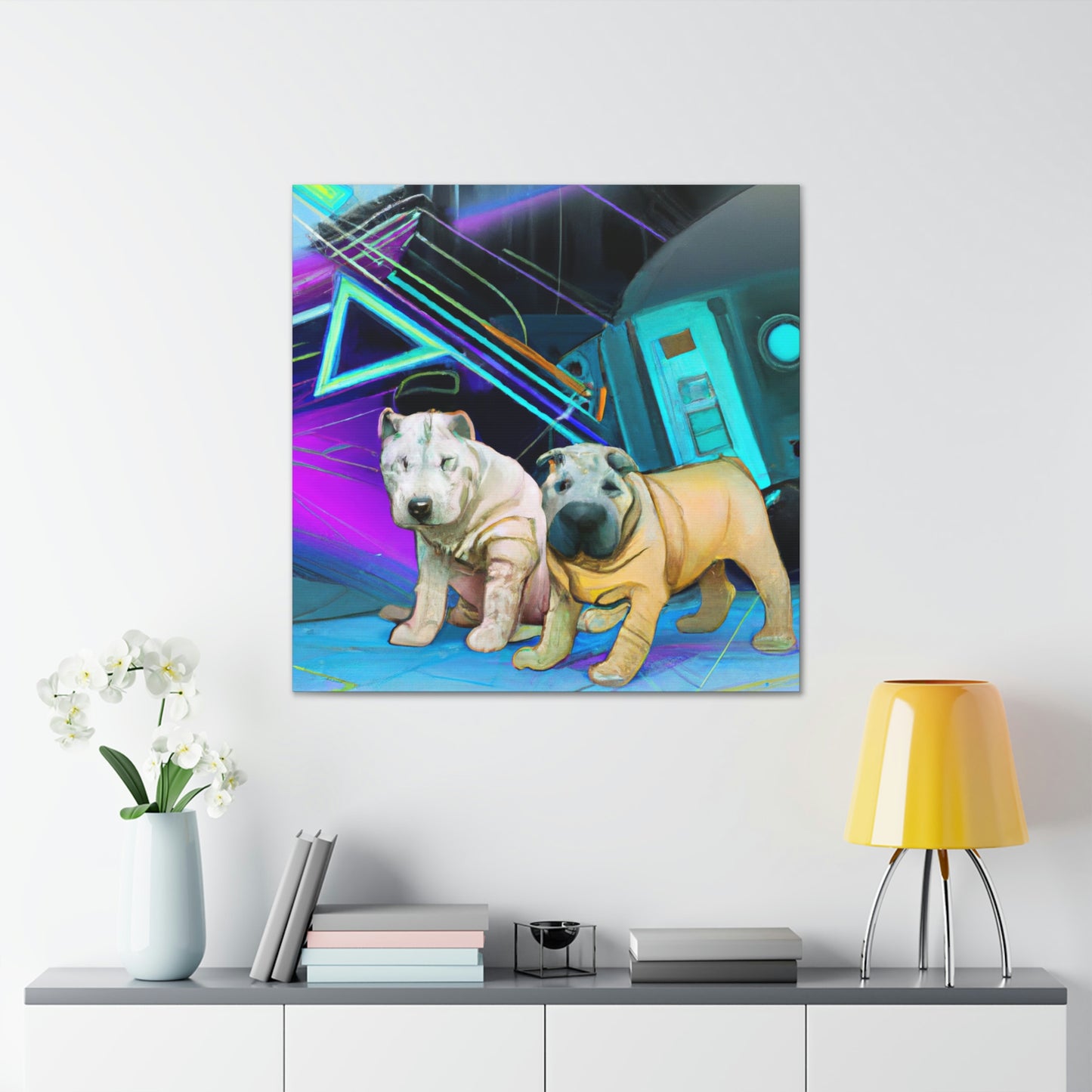 "Shar Pei in Deco" - Canvas