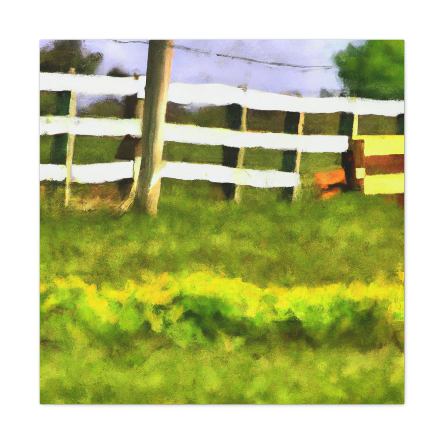 "Barnyard Fence Harmony" - Canvas