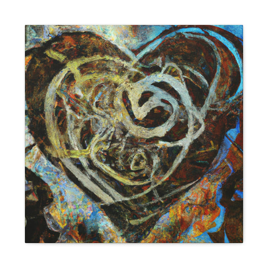 Intertwined Heart Embrace - Canvas