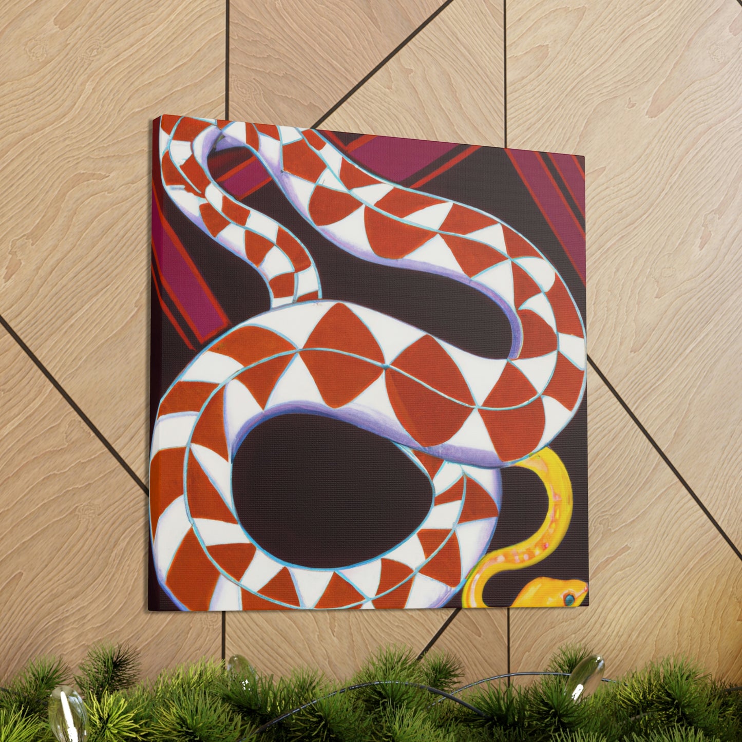 "Snake with Deco Poise" - Canvas