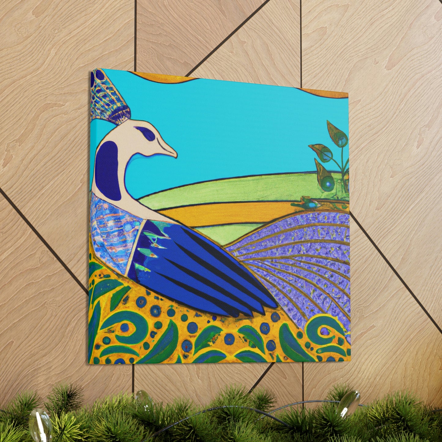 "Peacock in Art Deco" - Canvas