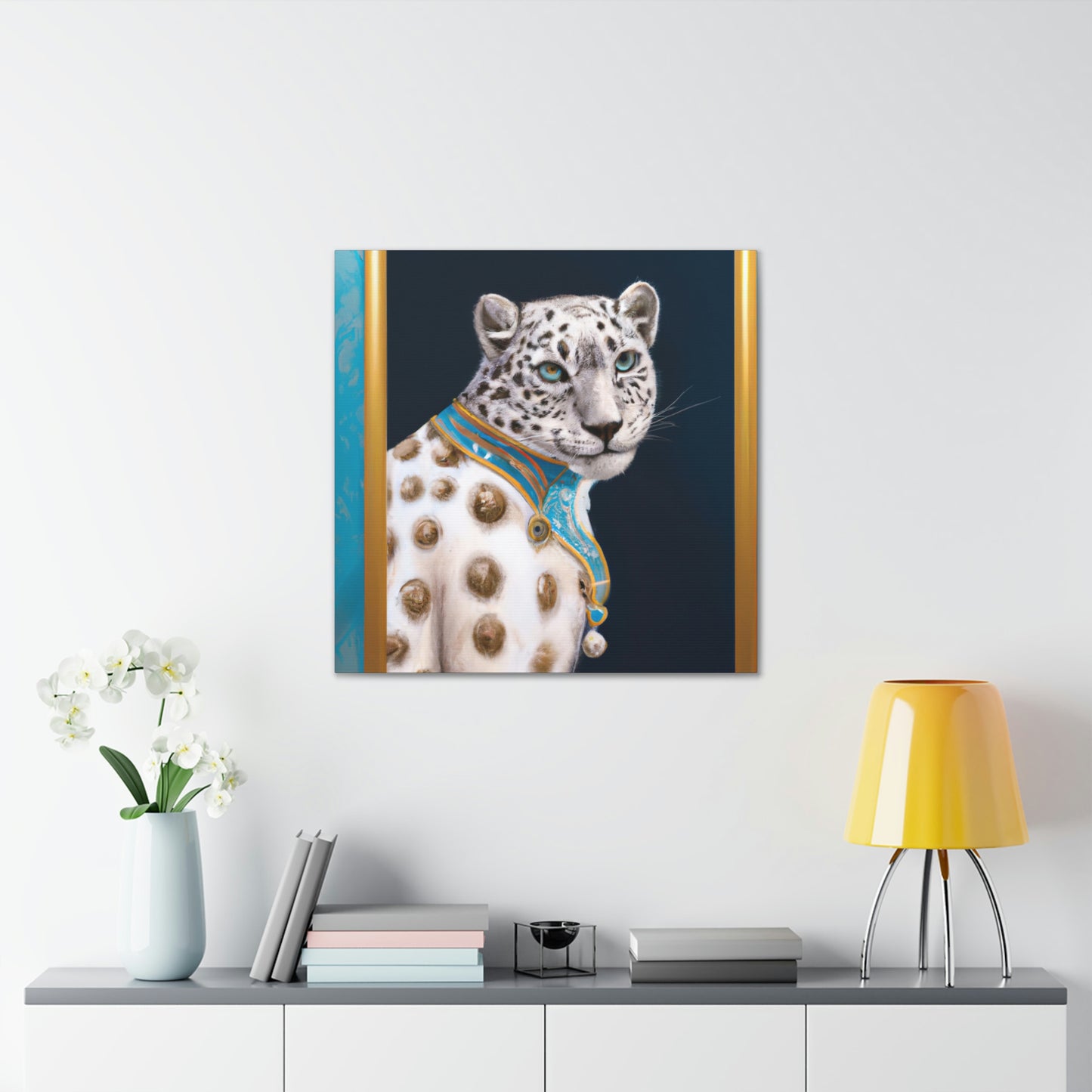 "Snow Leopard Sparkles Bright" - Canvas