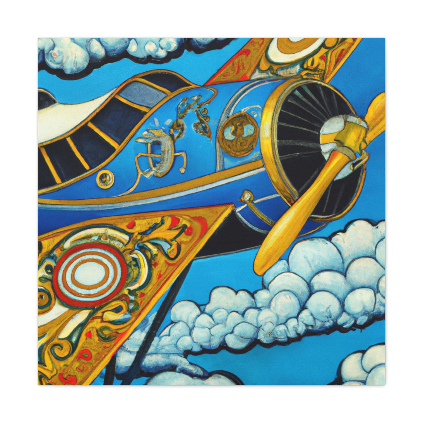 "Vintage Plane Symphony" - Canvas